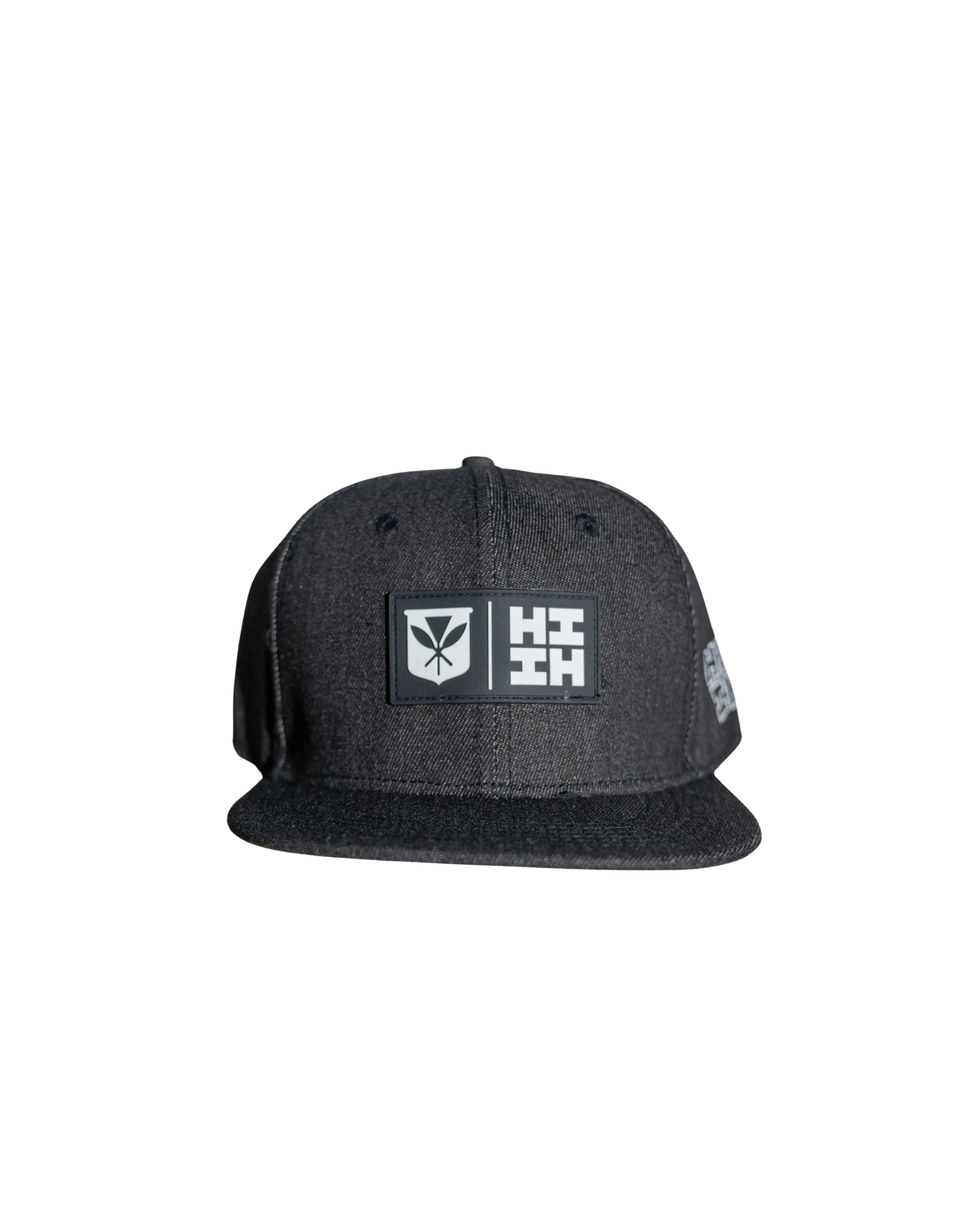 BLACK DENIM SIMPLE LOGO RUBBER PATCH HAT Hat Hawaii's Finest