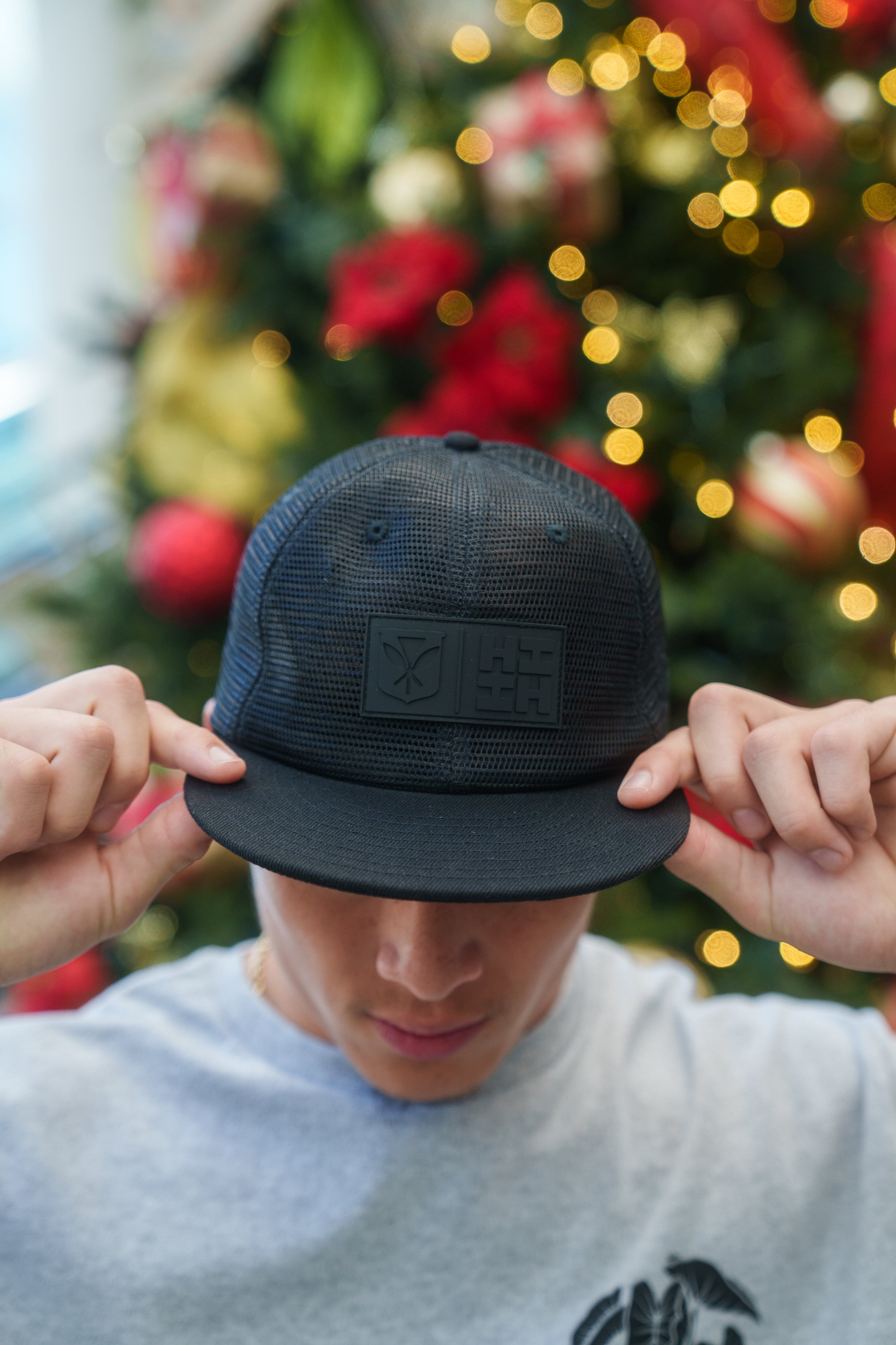BLACK MESH SIMPLE LOGO HAT Hat Hawaii's Finest