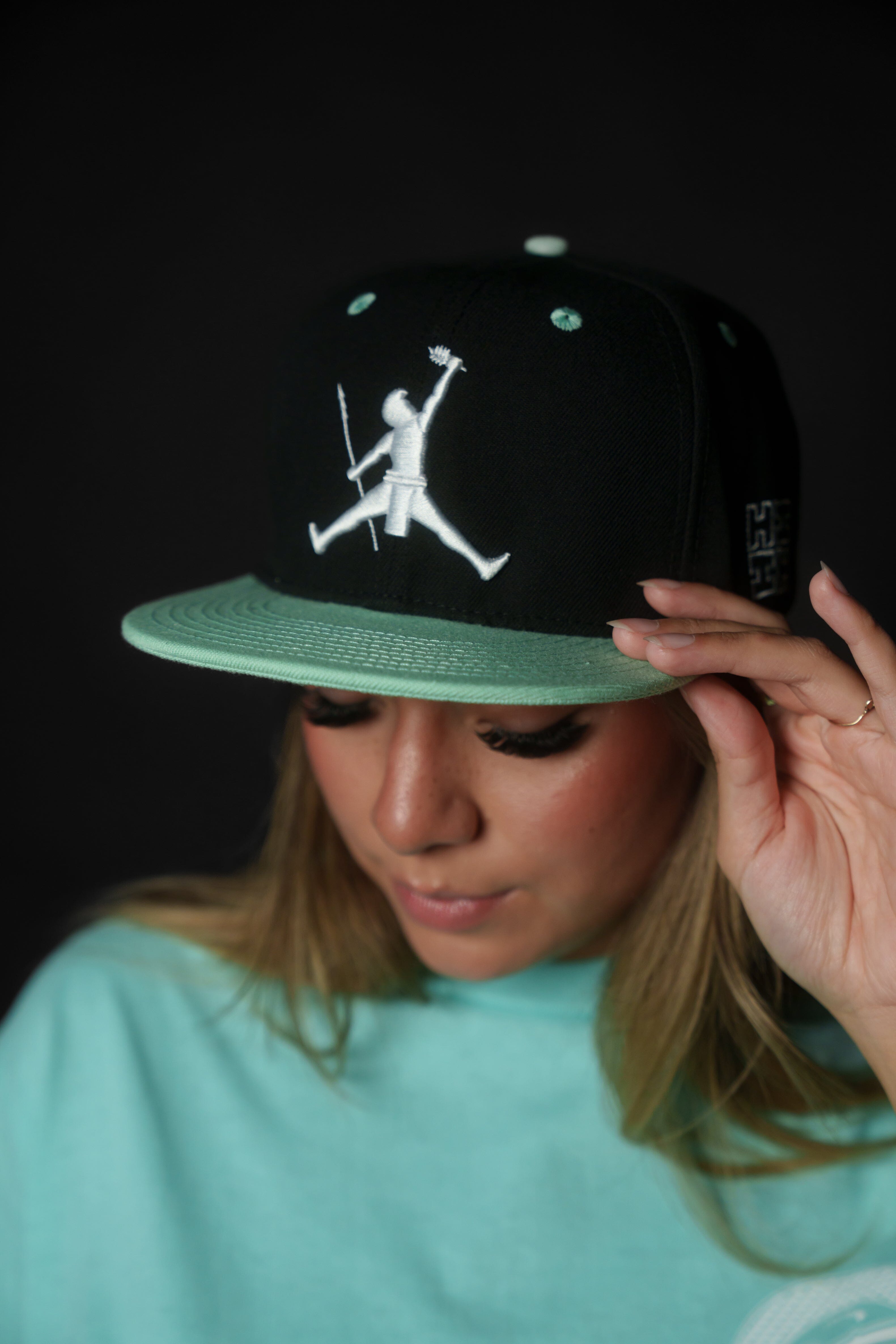BLACK & TEAL KANAKA JUMPMAN HAT Hat Hawaii's Finest
