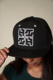 BLACK & WHITE EDGE LOGO HAT Hat Hawaii's Finest
