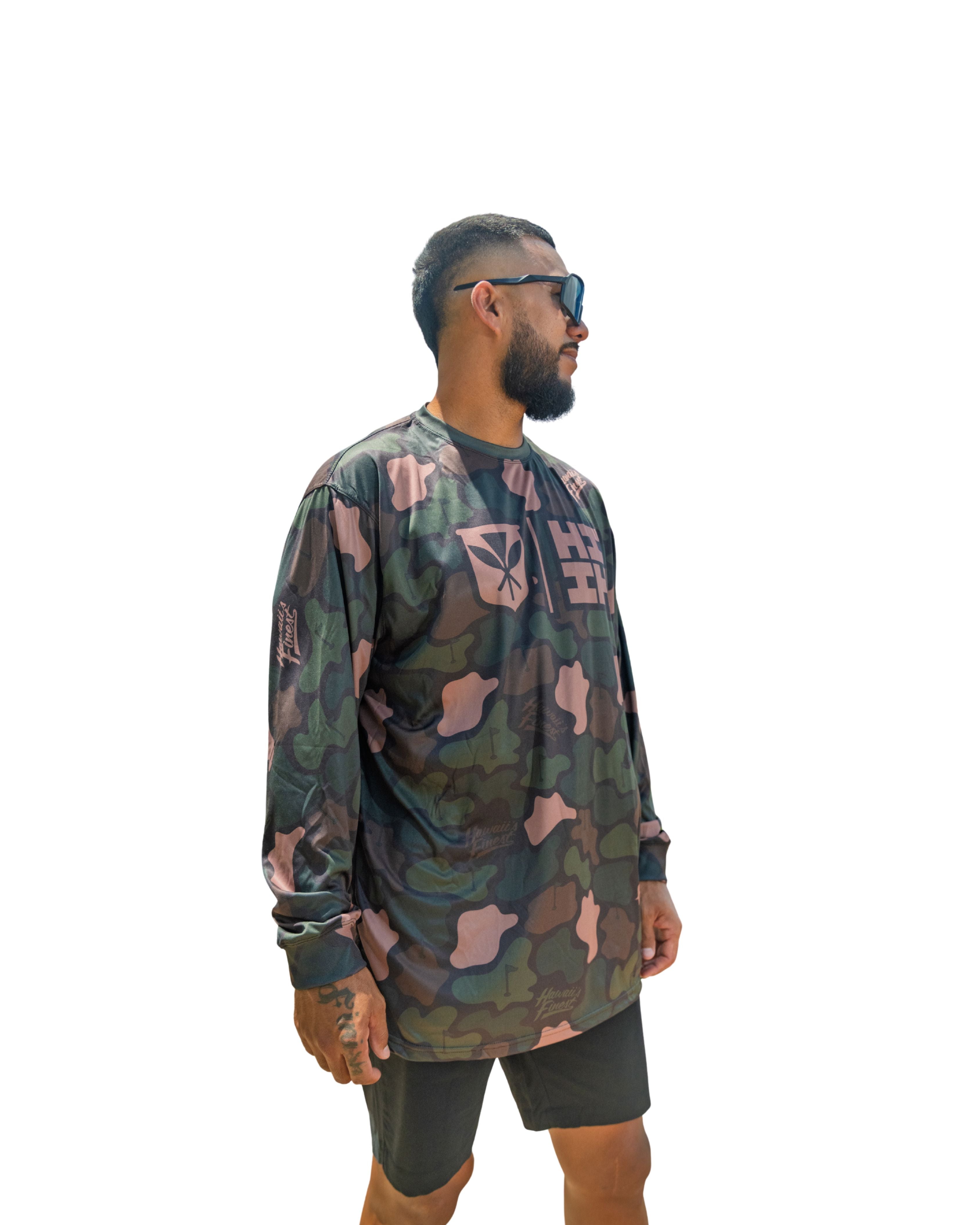 GOLF CAMO DEEP GREEN DRI-FIT LONGSLEEVE Jacket Hawaii's Finest