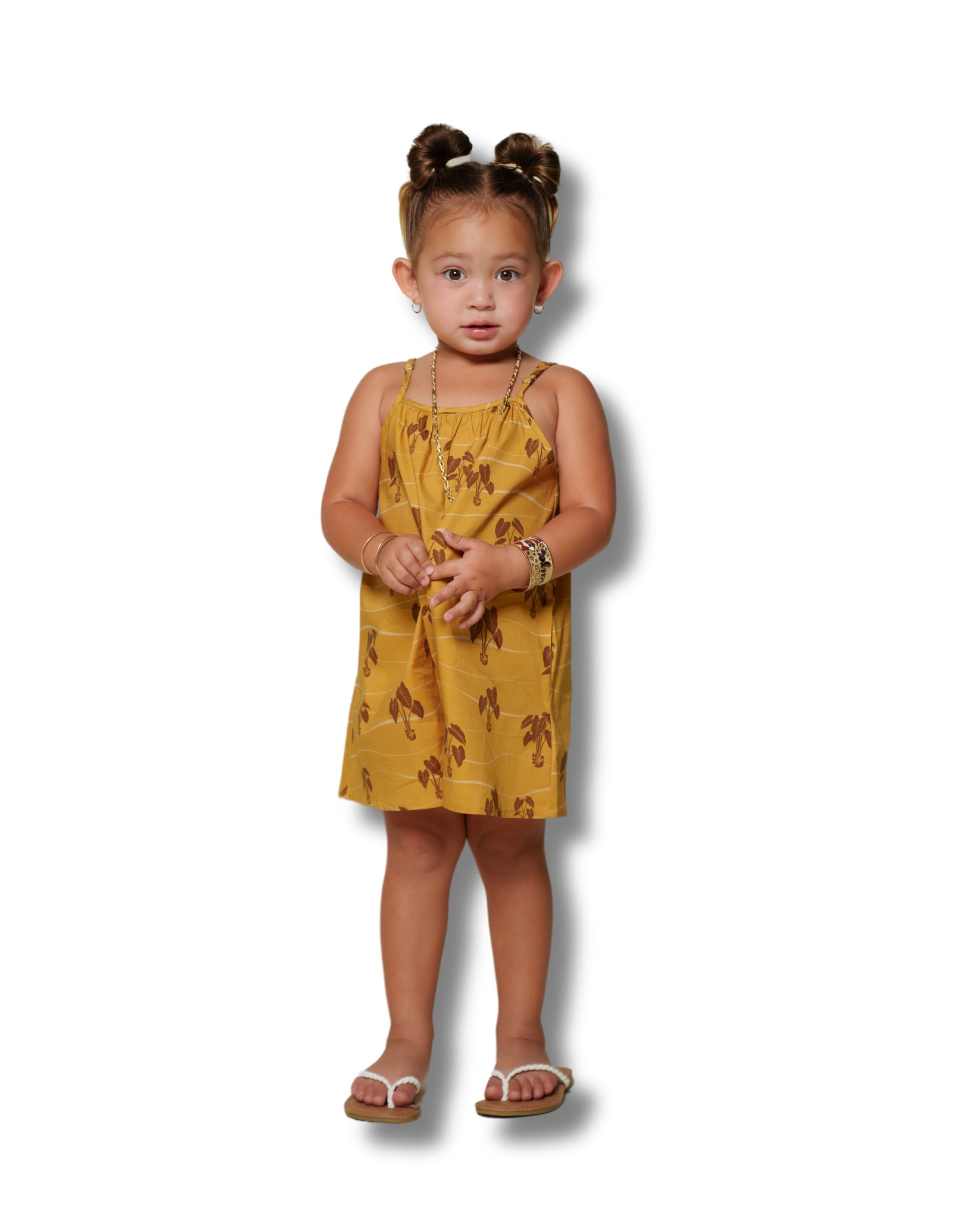 HĀLOA KEIKI MUSTARD ROMPER Shirts Hawaii's Finest 6/12 MONTHS