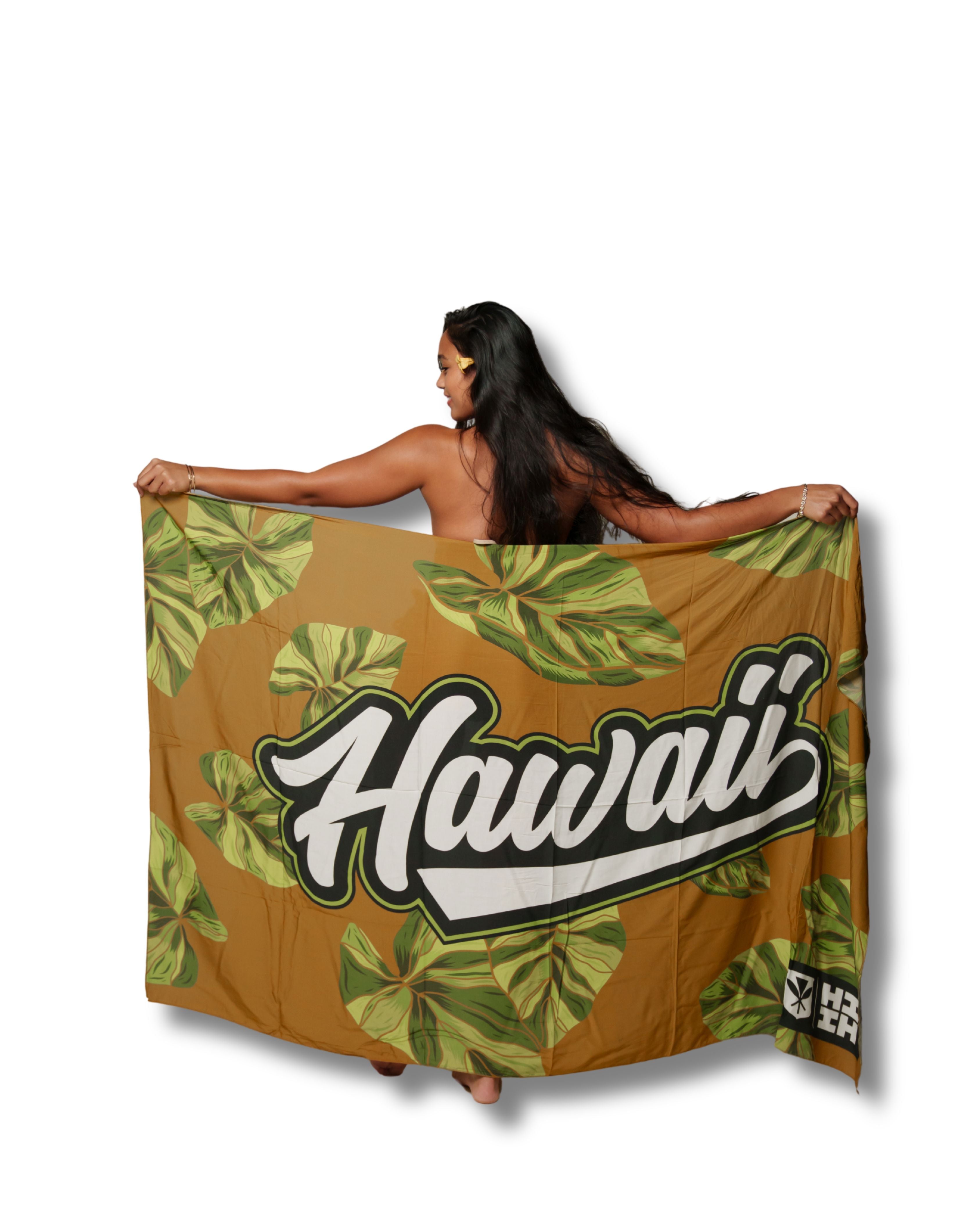 HAWAII SCRIPT BROWN KALO PAREO Utility Hawaii's Finest