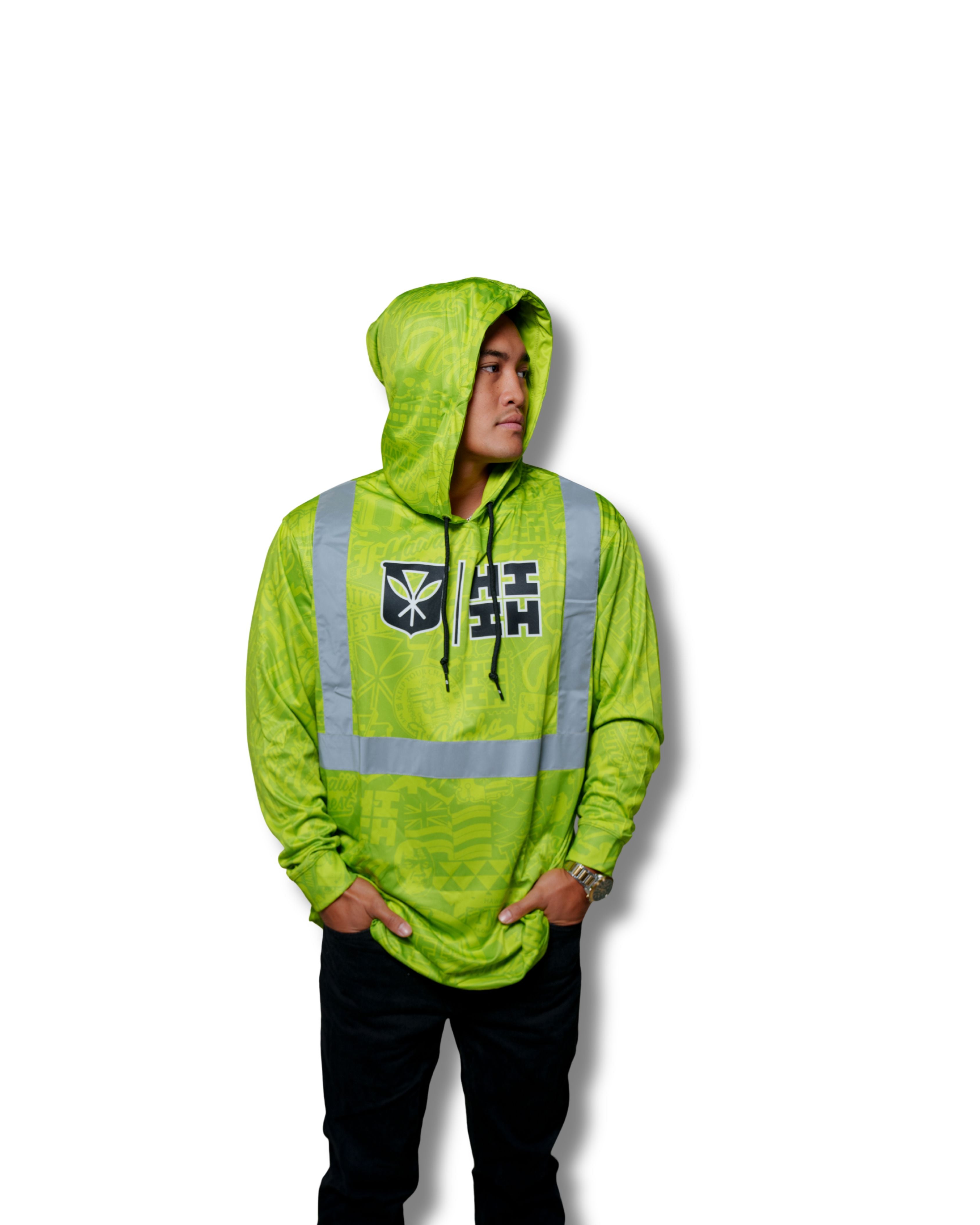 HI-VIS STICKERBOMB DRI-FIT LONGSLEEVE W/HOOD Jacket Hawaii's Finest