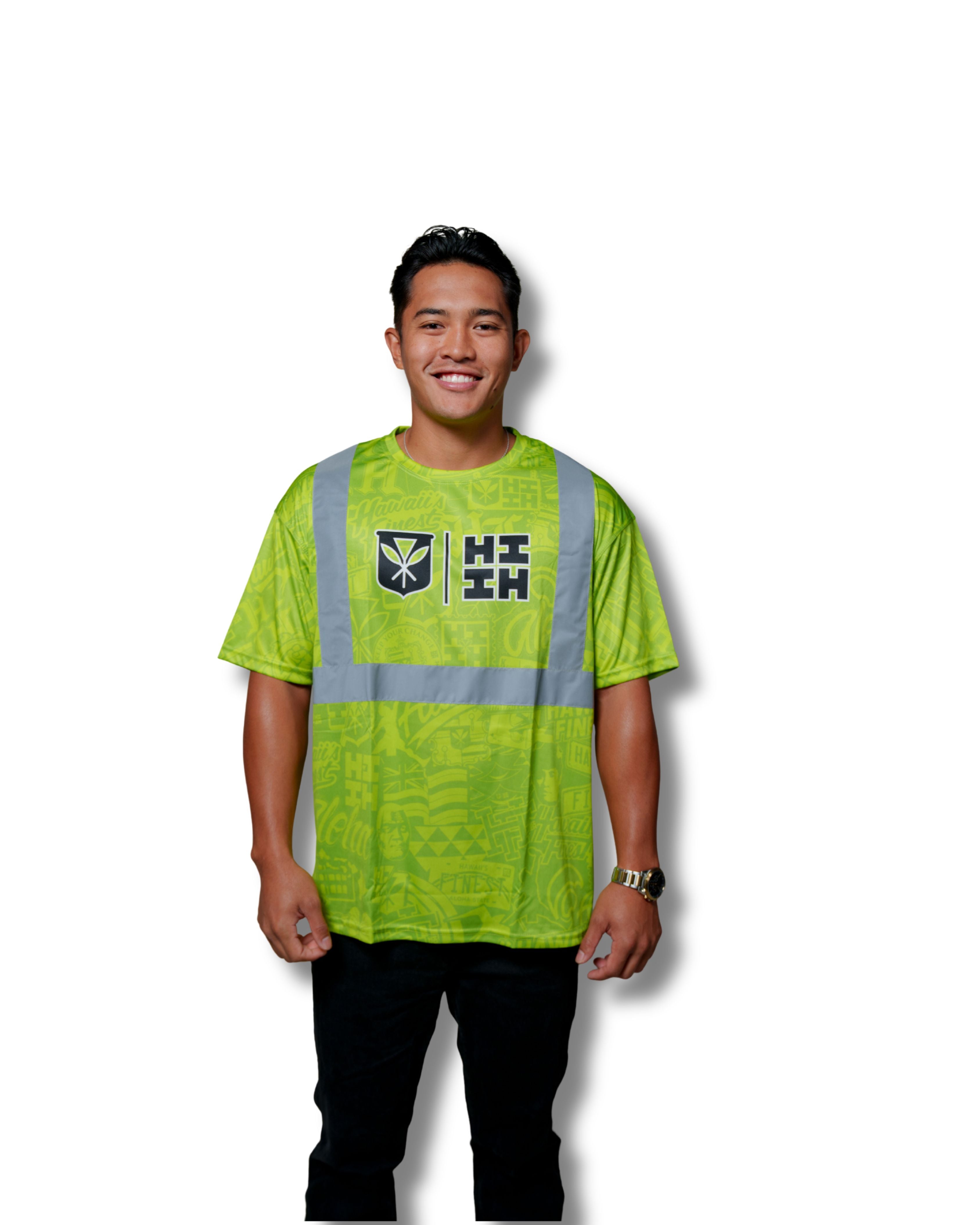 HI-VIS STICKERBOMB DRI-FIT T-SHIRT Jacket Hawaii's Finest