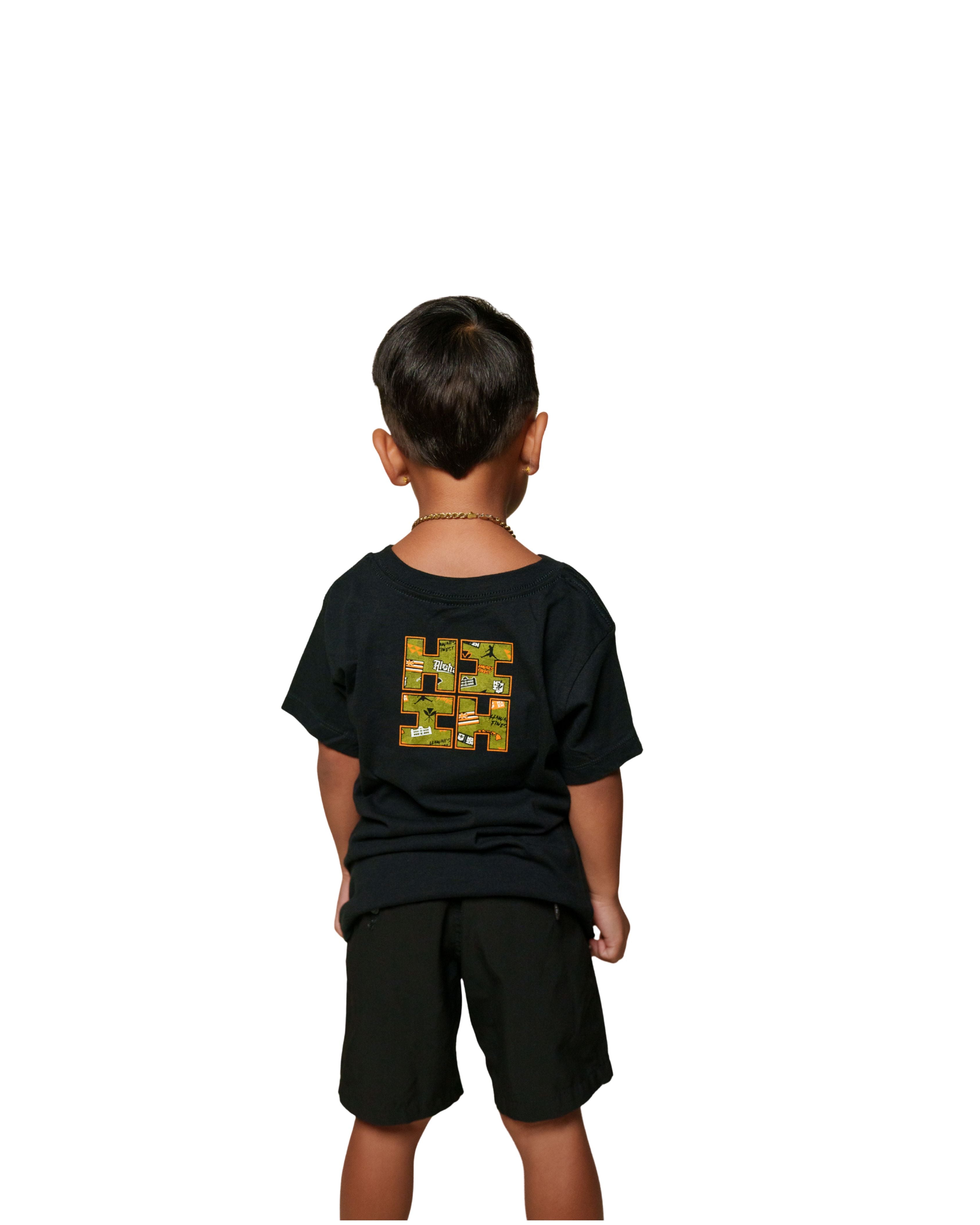 KEIKI STREET COLLAGE LOGO ORANGE T-SHIRT Shirts Hawaii's Finest