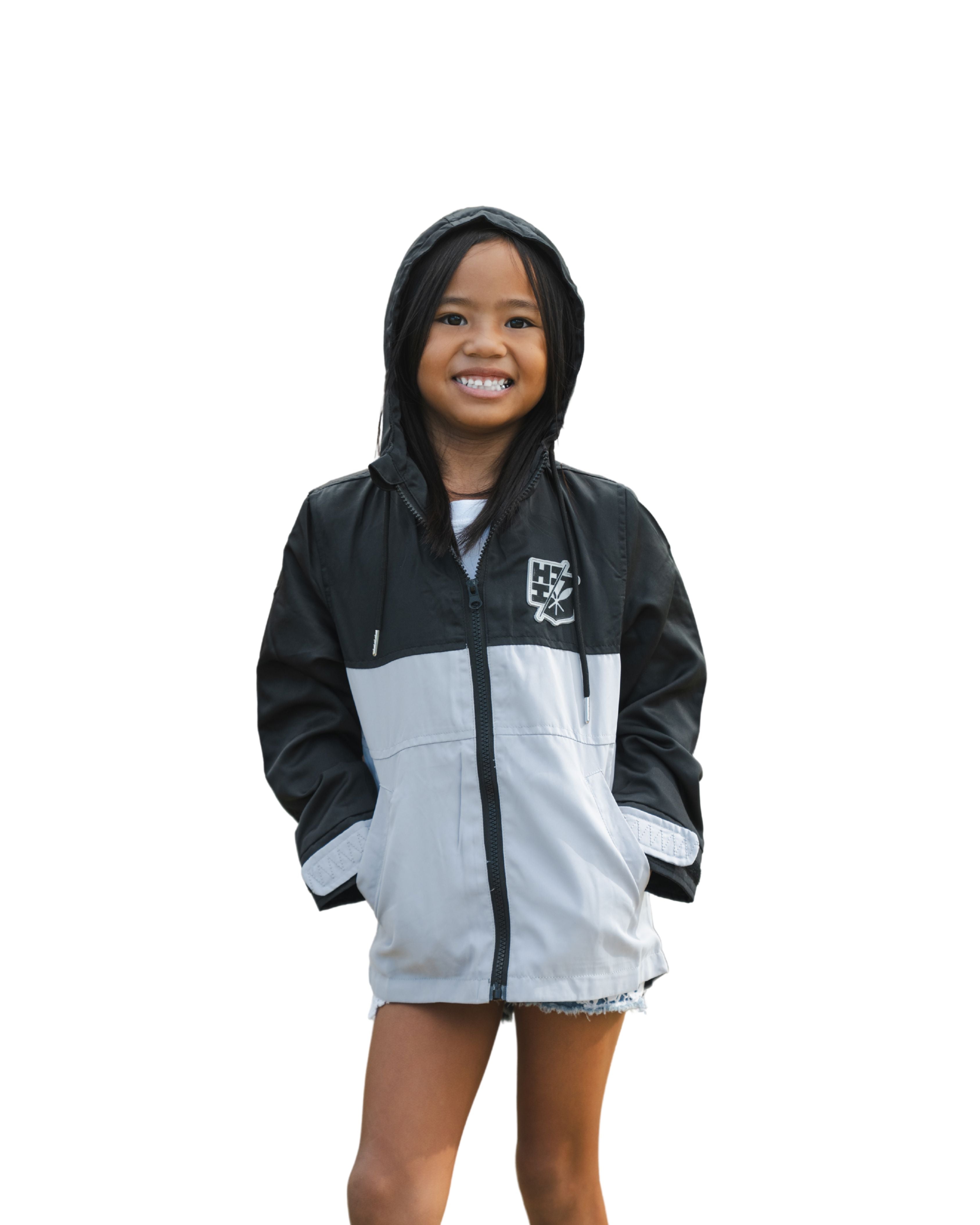 LIGHT GRAY COLOR BLOCK KEIKI MILITARY JACKET Jacket Hawaii's Finest X-SMALL