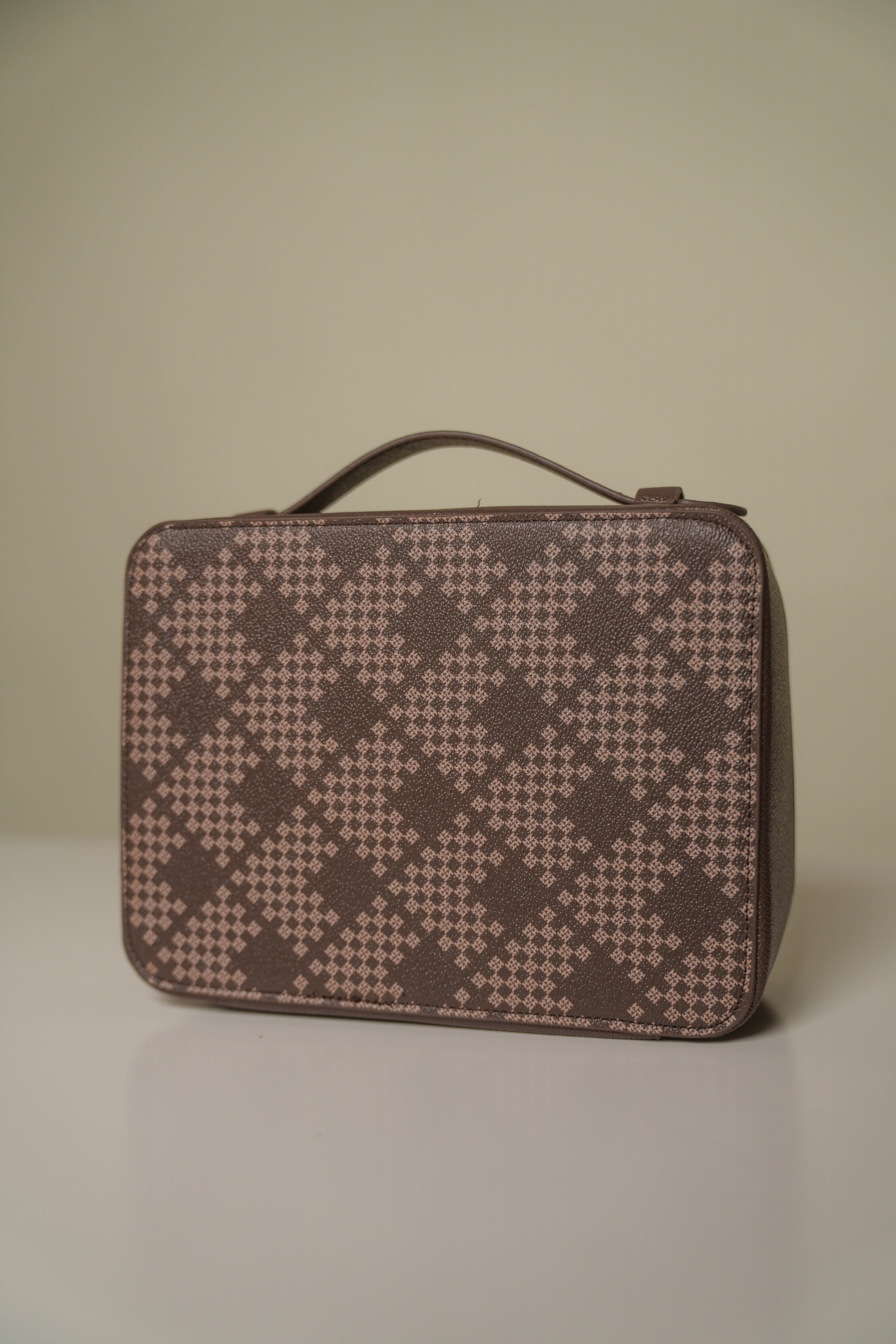 LUXURY TRIANGLE BROWN COSMETIC CASE Bags Hawaii's Finest