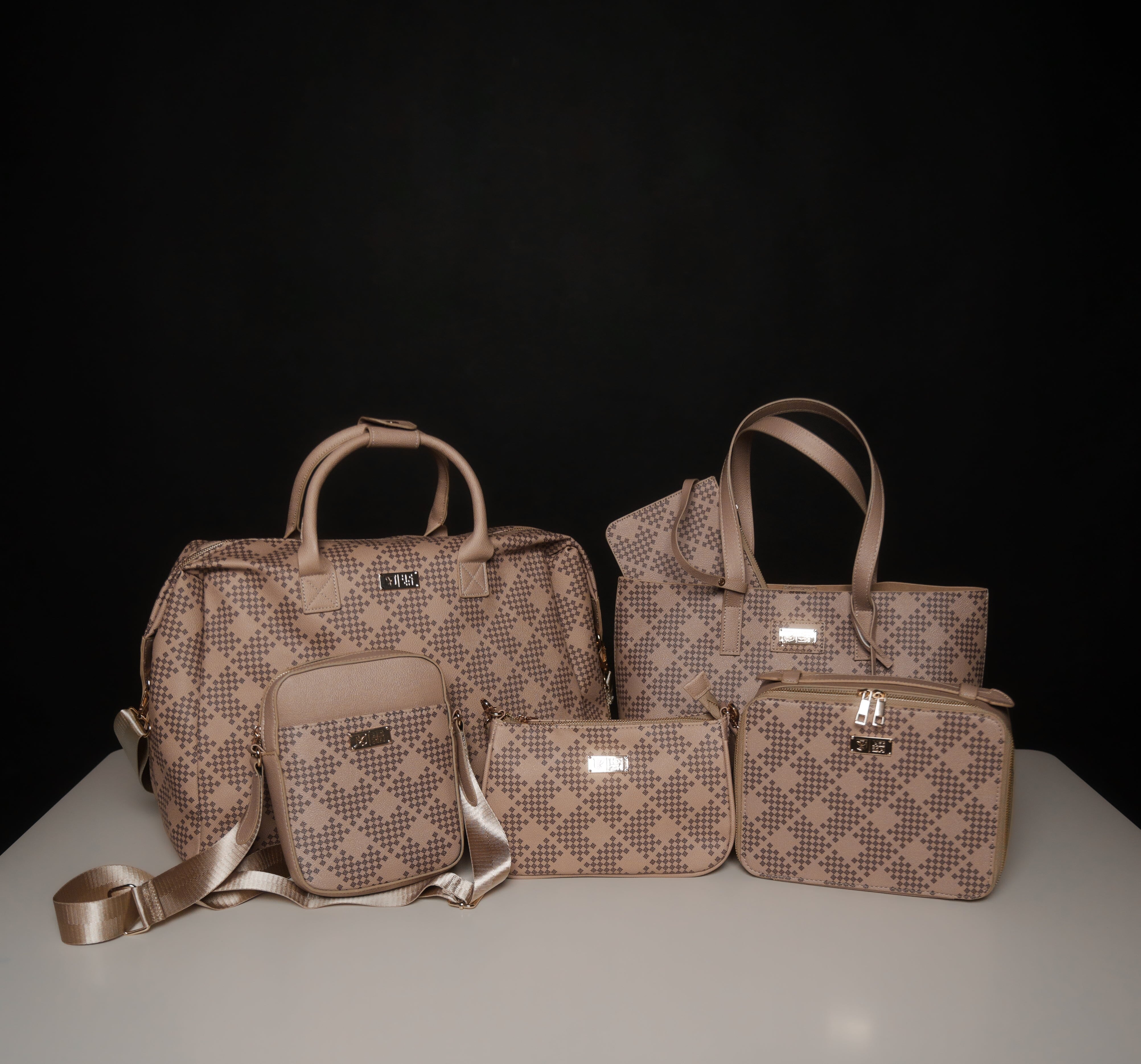 LUXURY TRIANGLE TAN COSMETIC CASE Bags Hawaii's Finest