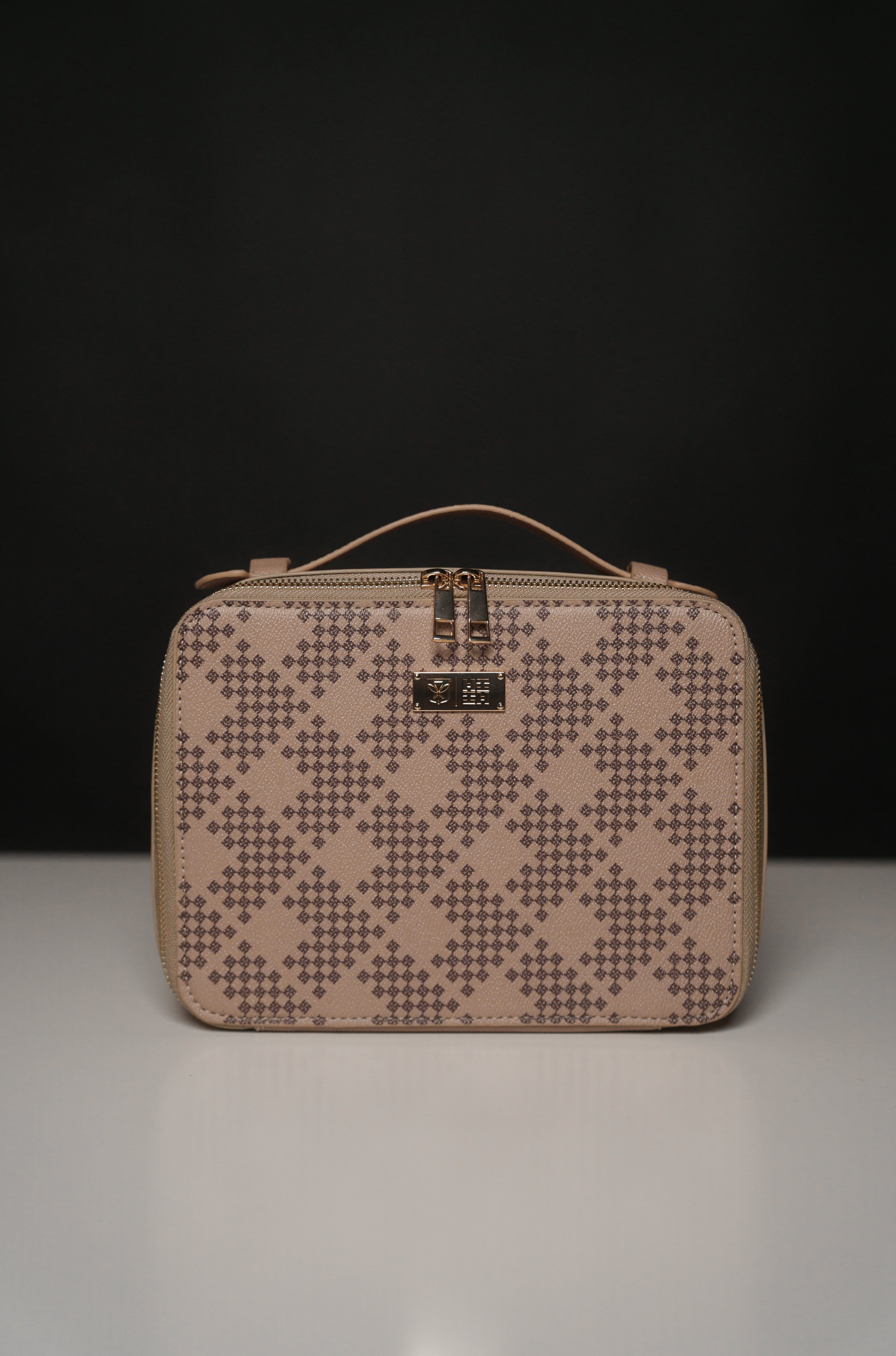 LUXURY TRIANGLE TAN COSMETIC CASE Bags Hawaii's Finest