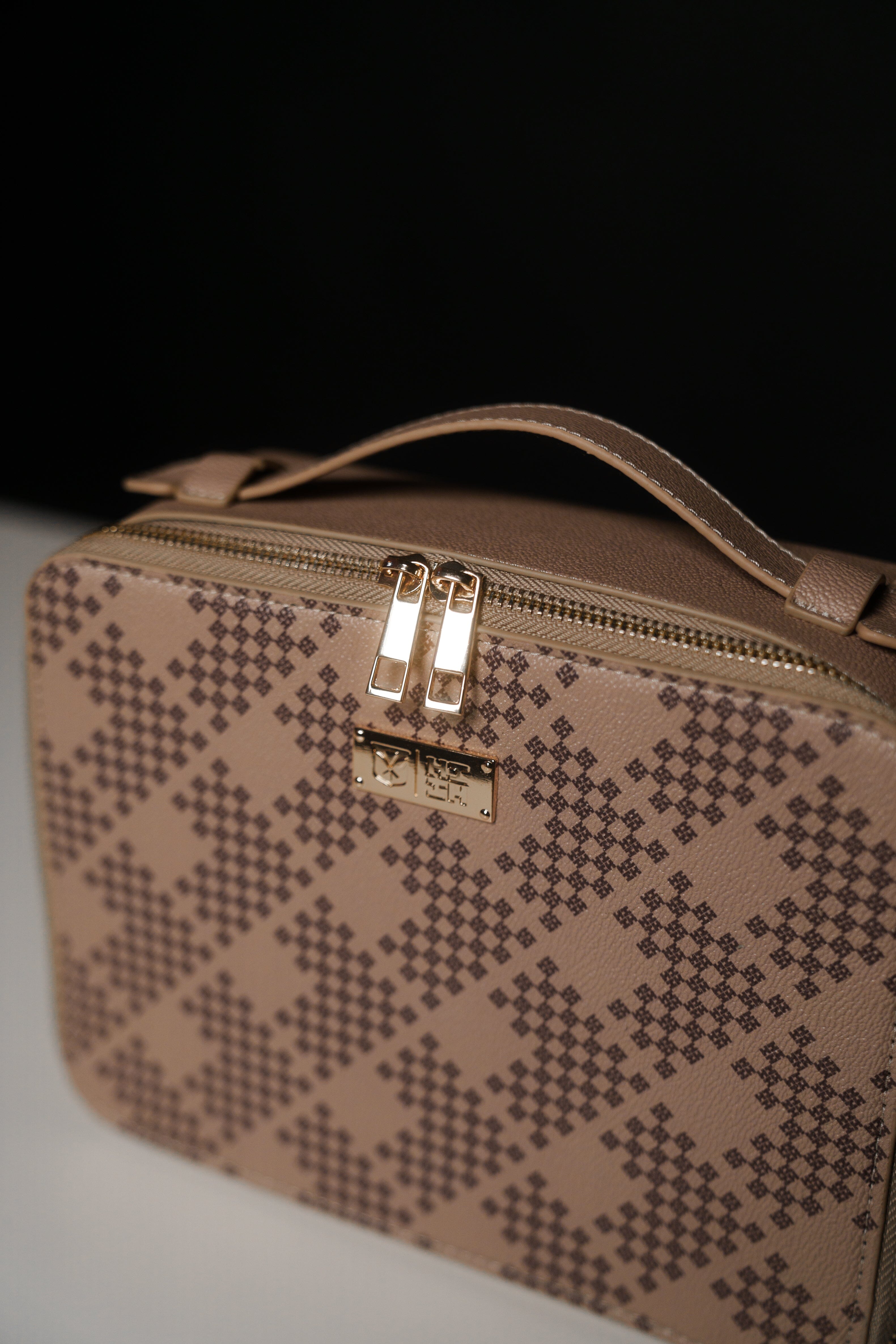 LUXURY TRIANGLE TAN COSMETIC CASE Bags Hawaii's Finest