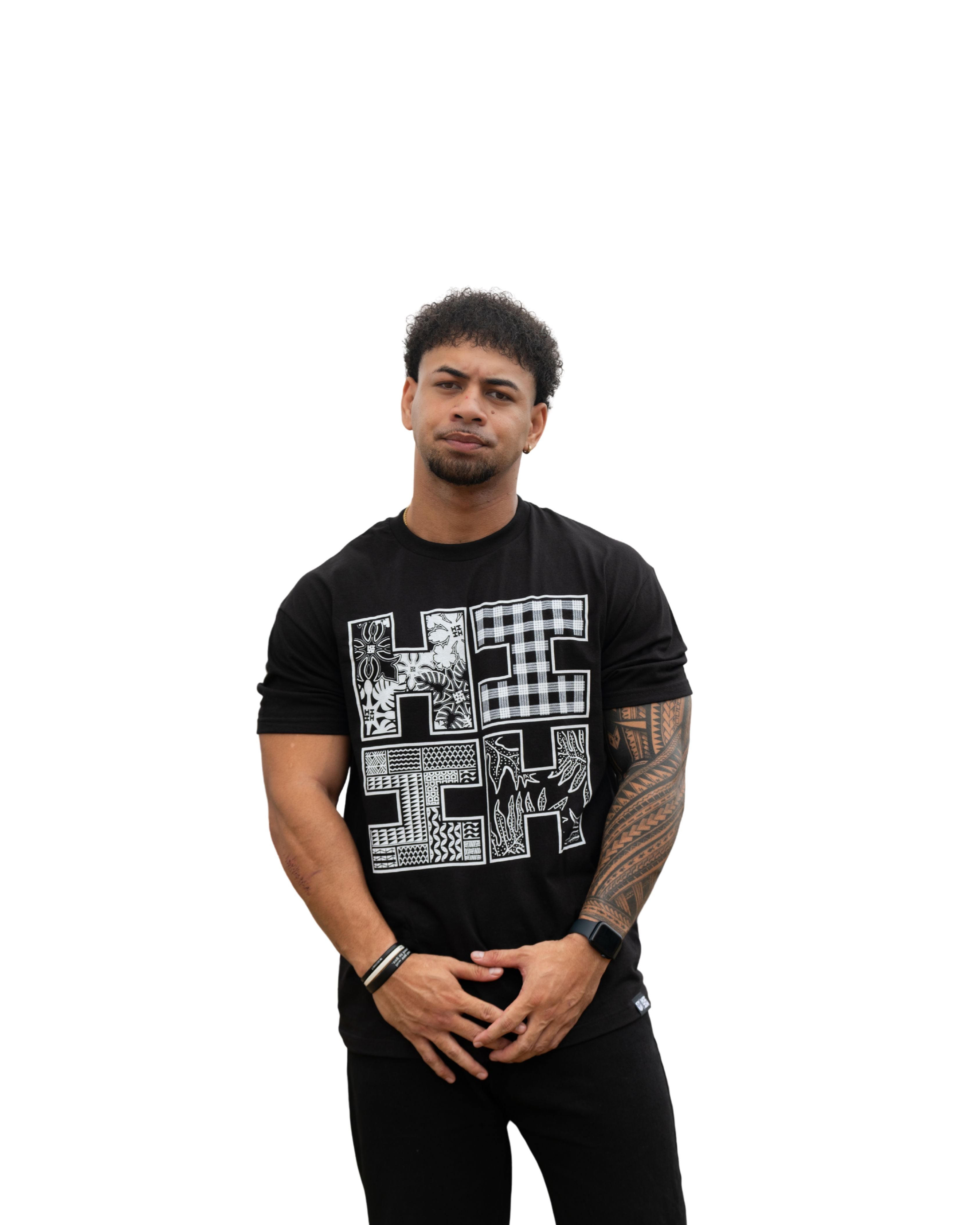 MIX MATCH LOGO BLACK T-SHIRT Shirts Hawaii's Finest MEDIUM