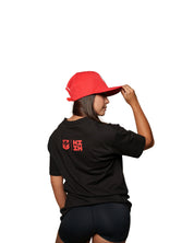 RED SPLIT LOGO HAT Hat Hawaii's Finest