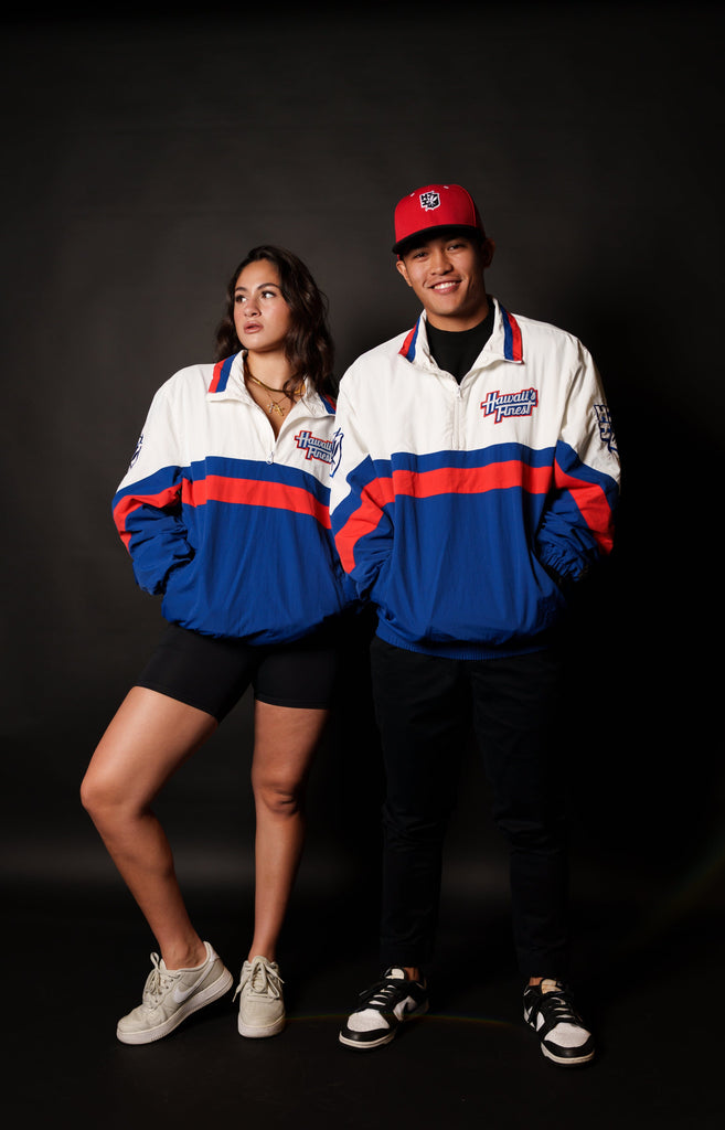 ROYAL BLUE & RED PULLOVER STARTER JACKET Jacket Hawaii's Finest SMALL 