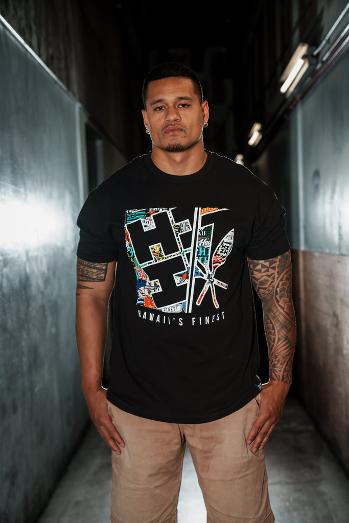 SPLIT BLOCK BOMB COLOR T-SHIRT Shirts Hawaii's Finest MEDIUM 