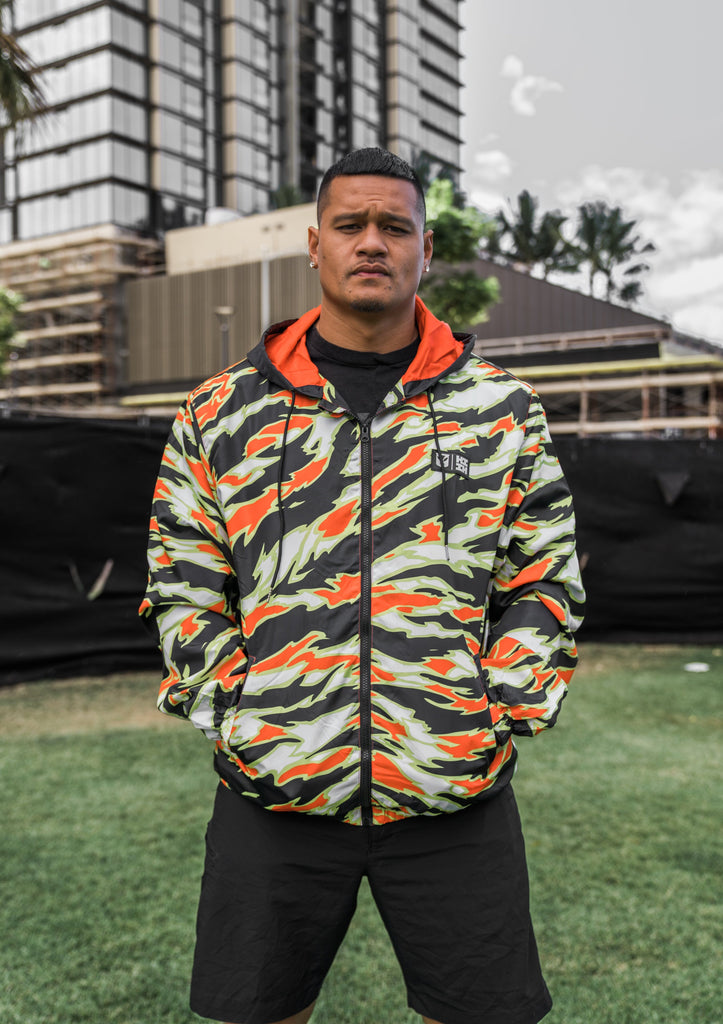 TIGER SAFETY CAMO MINI COLLECTION WINDBREAKER Jacket Hawaii's Finest SMALL 