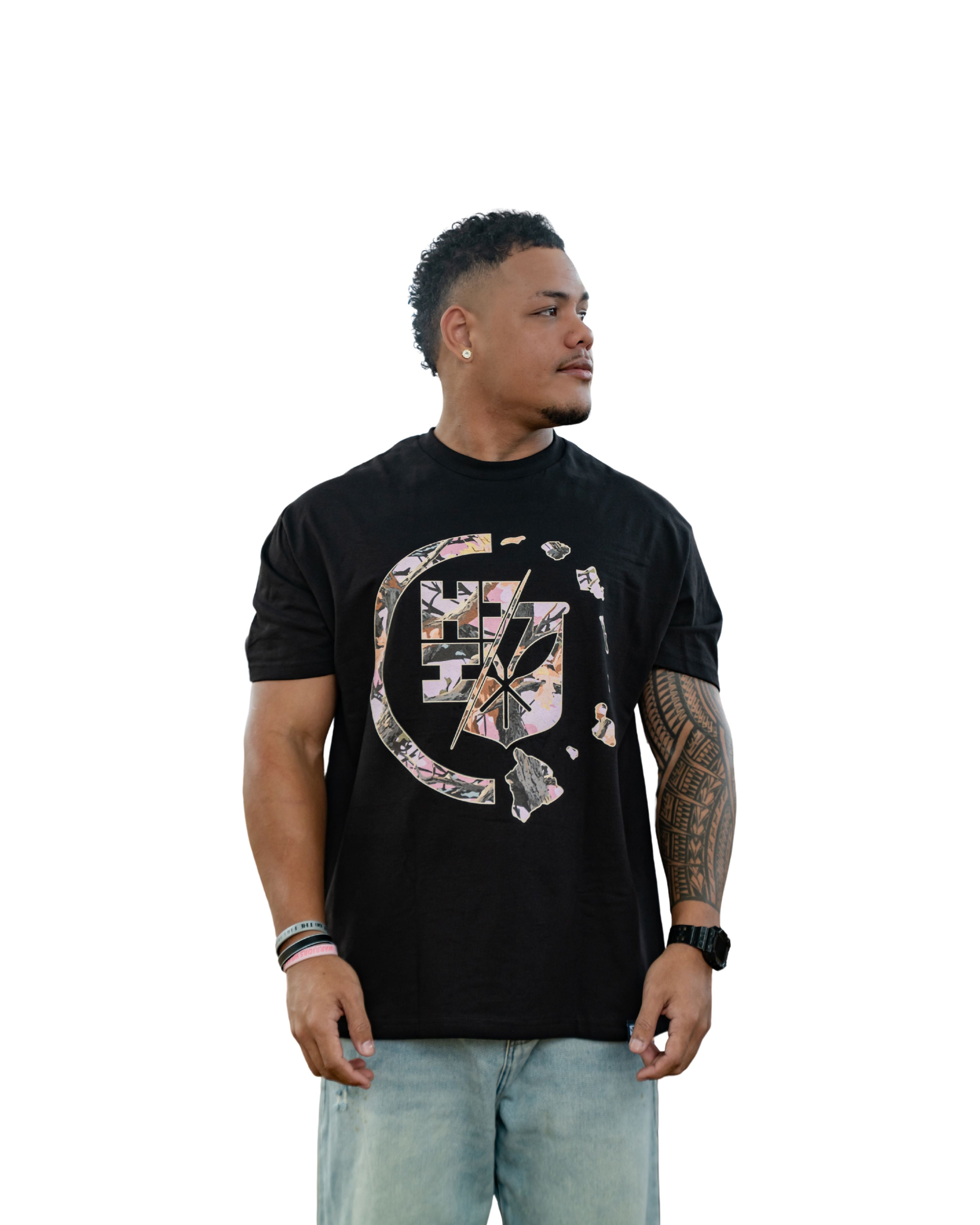 TREE CAMO CIRCLE PINK T-SHIRT Shirts Hawaii's Finest MEDIUM