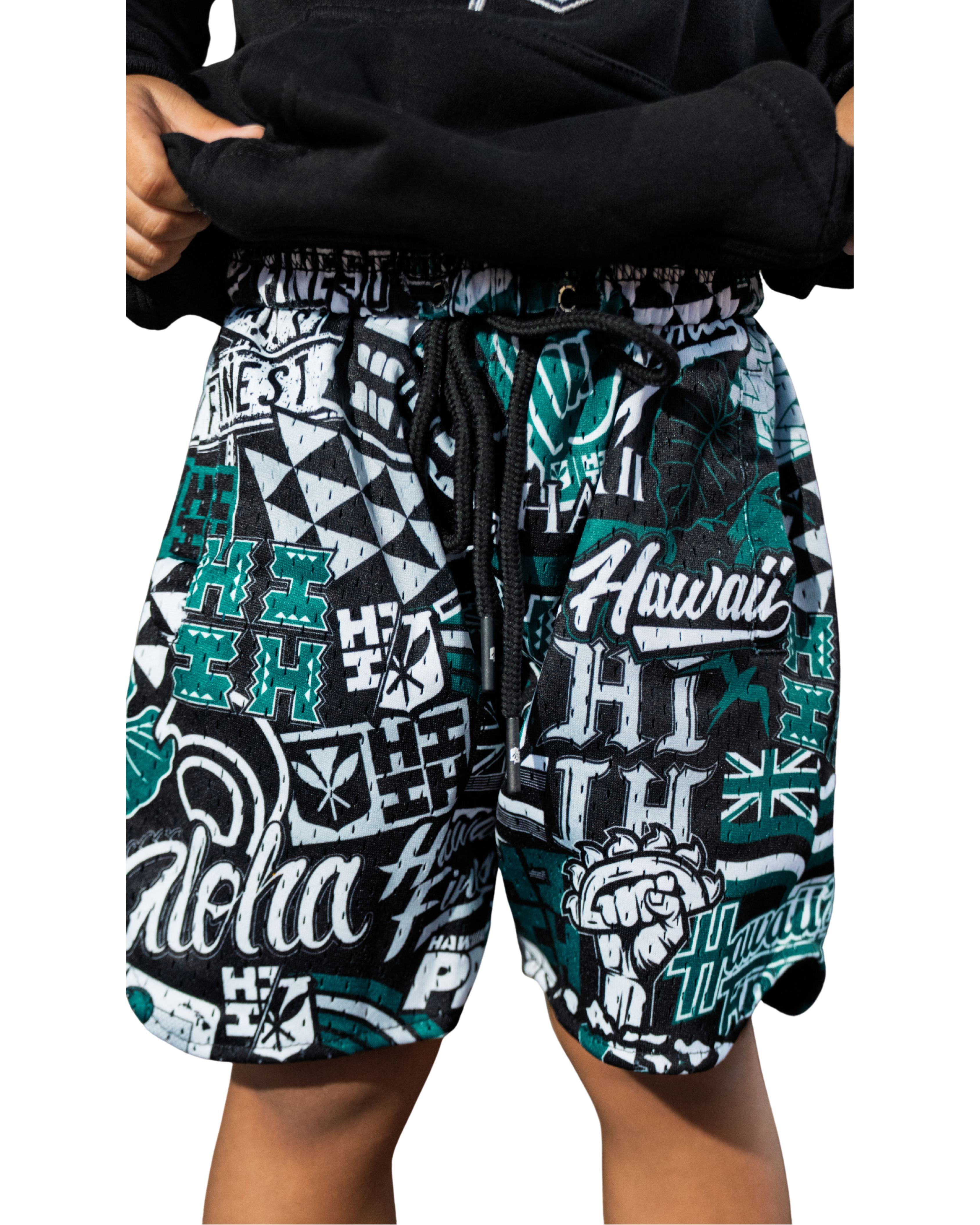 WARRIOR KEIKI MESH SHORTS Shirts Hawaii's Finest XX-SMALL