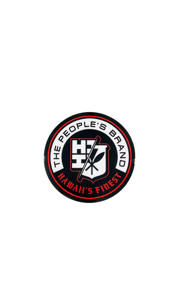 FULL COLOR STICKER - SPLIT LOGO CIRCLE CREST RED Utility Hawaii's Finest 