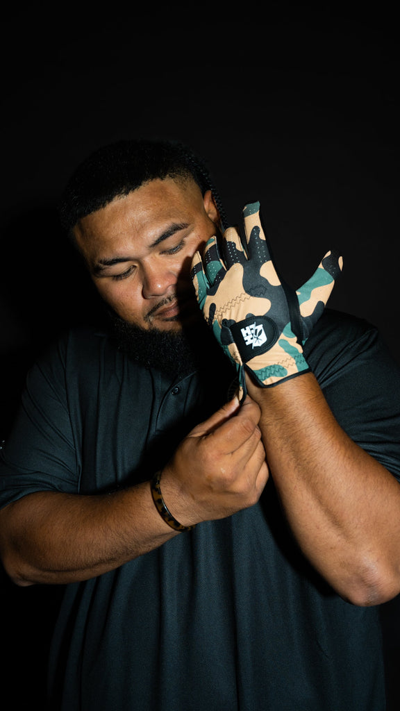 GREEN CAMO GOLF GLOVES (LEFT ONLY) Utility Hawaii's Finest SMALL 