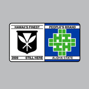 2024 FULL COLOR STICKERS Utility Hawaii's Finest BLUE SAFETY (4in x 2.1in) 