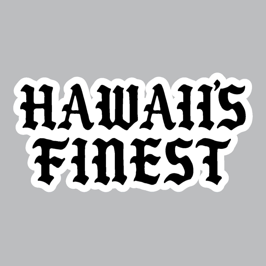 2024 FULL COLOR STICKERS Utility Hawaii's Finest BW OLD ENGLISH (4.5in x 2.2in) 