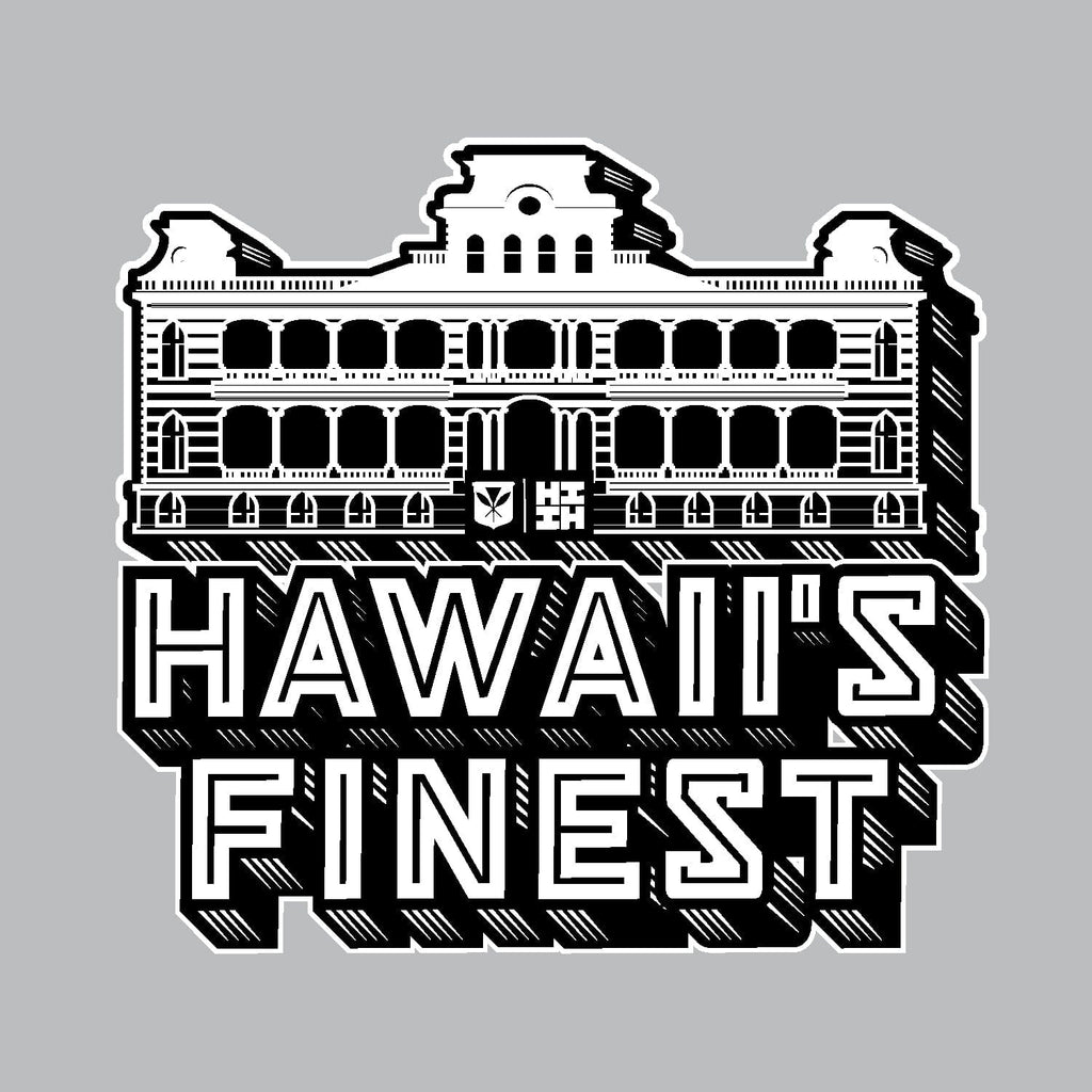 2024 FULL COLOR STICKERS Utility Hawaii's Finest BW RETRO PALACE (4in x 3.7in) 