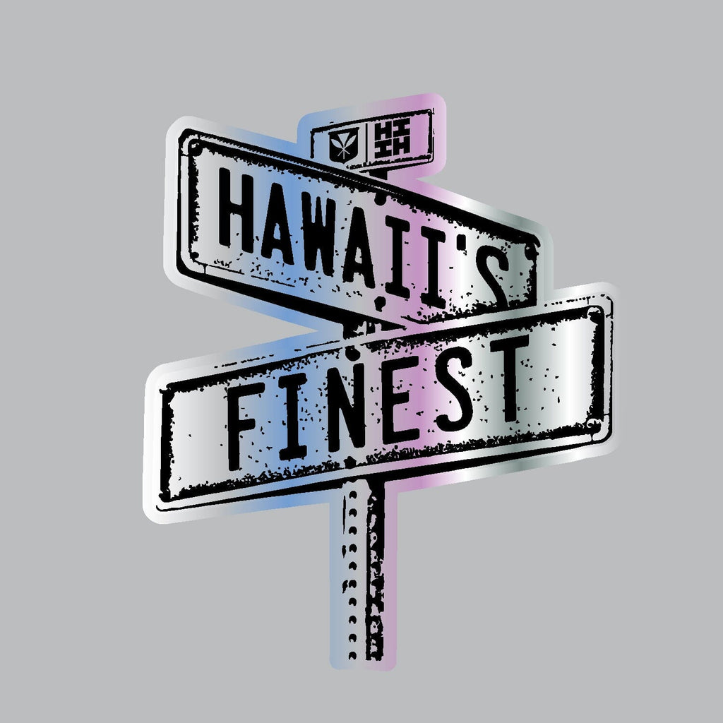 2024 FULL COLOR STICKERS Utility Hawaii's Finest HOLOGRAPHIC SIGN (3.3in x 4in) 