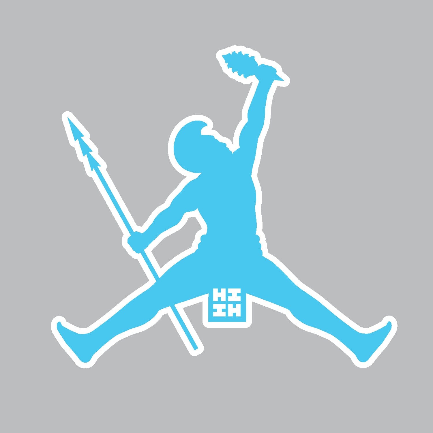 2024 FULL COLOR STICKERS Utility Hawaii's Finest LIGHT BLUE JUMPMAN (4in x 3.7in) 