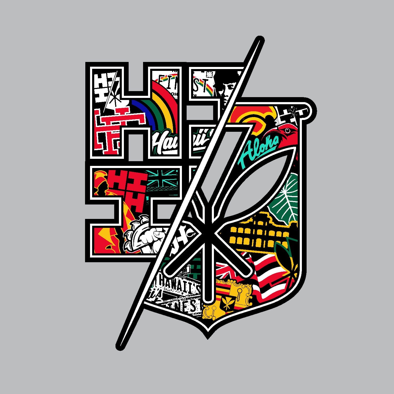 2024 FULL COLOR STICKERS Utility Hawaii's Finest STICKERBOMB SPLIT LOGO (3in x 4in) 