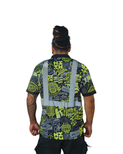 HIFI x AHLOS HI-VIS STICKERBOMB BUTTON UP SHIRT