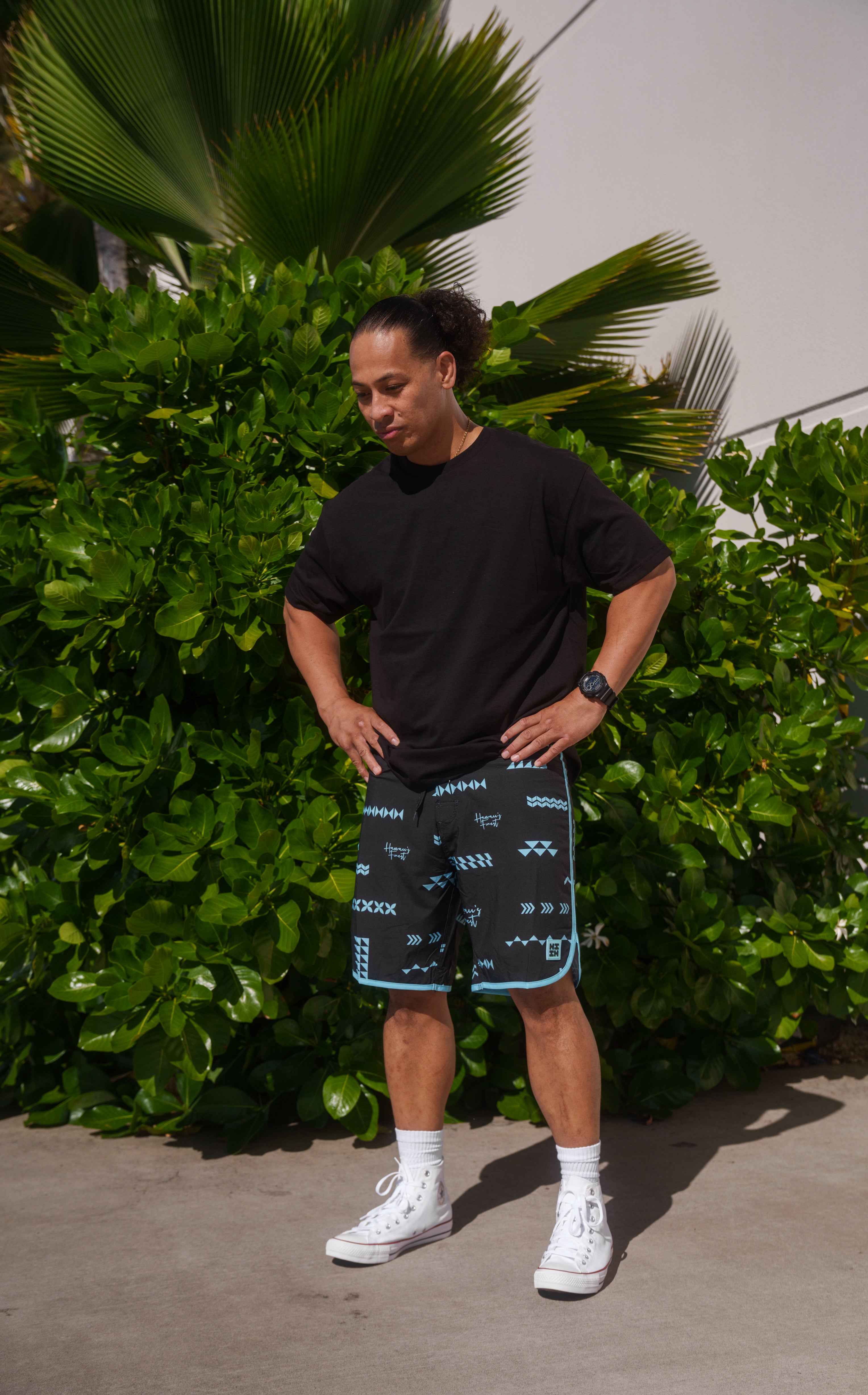 ʻANO KĀPALA BLACK & MINT BOARDSHORTS