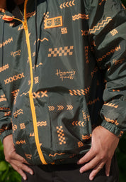 ʻANO KĀPALA OLIVE & ORANGE WINDBREAKER