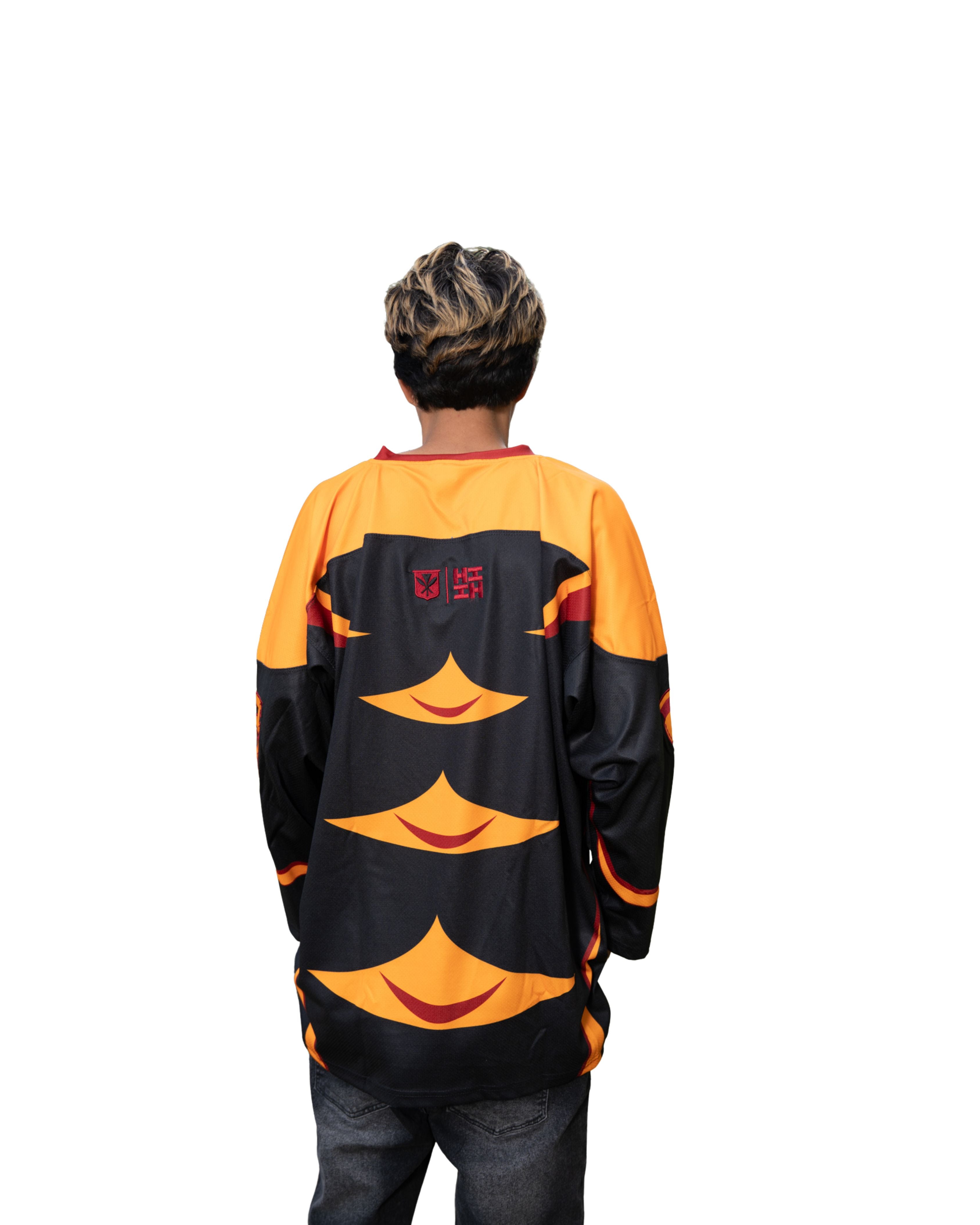 AHU ULA DEEP RED & ORANGE HOCKEY JERSEY Jersey Hawaii's Finest 