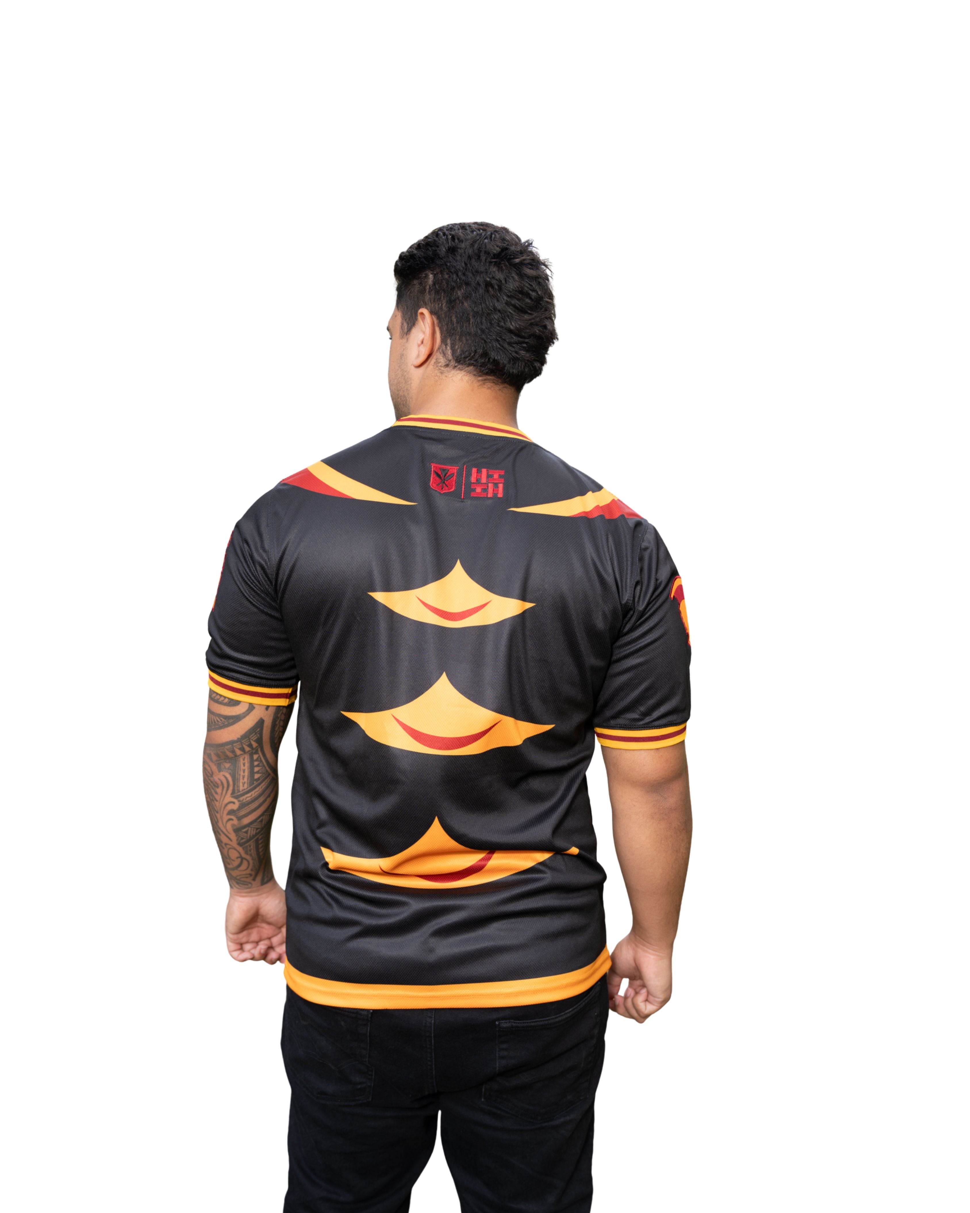 AHU ULA DEEP RED & ORANGE SOFTBALL JERSEY Jersey Hawaii's Finest 