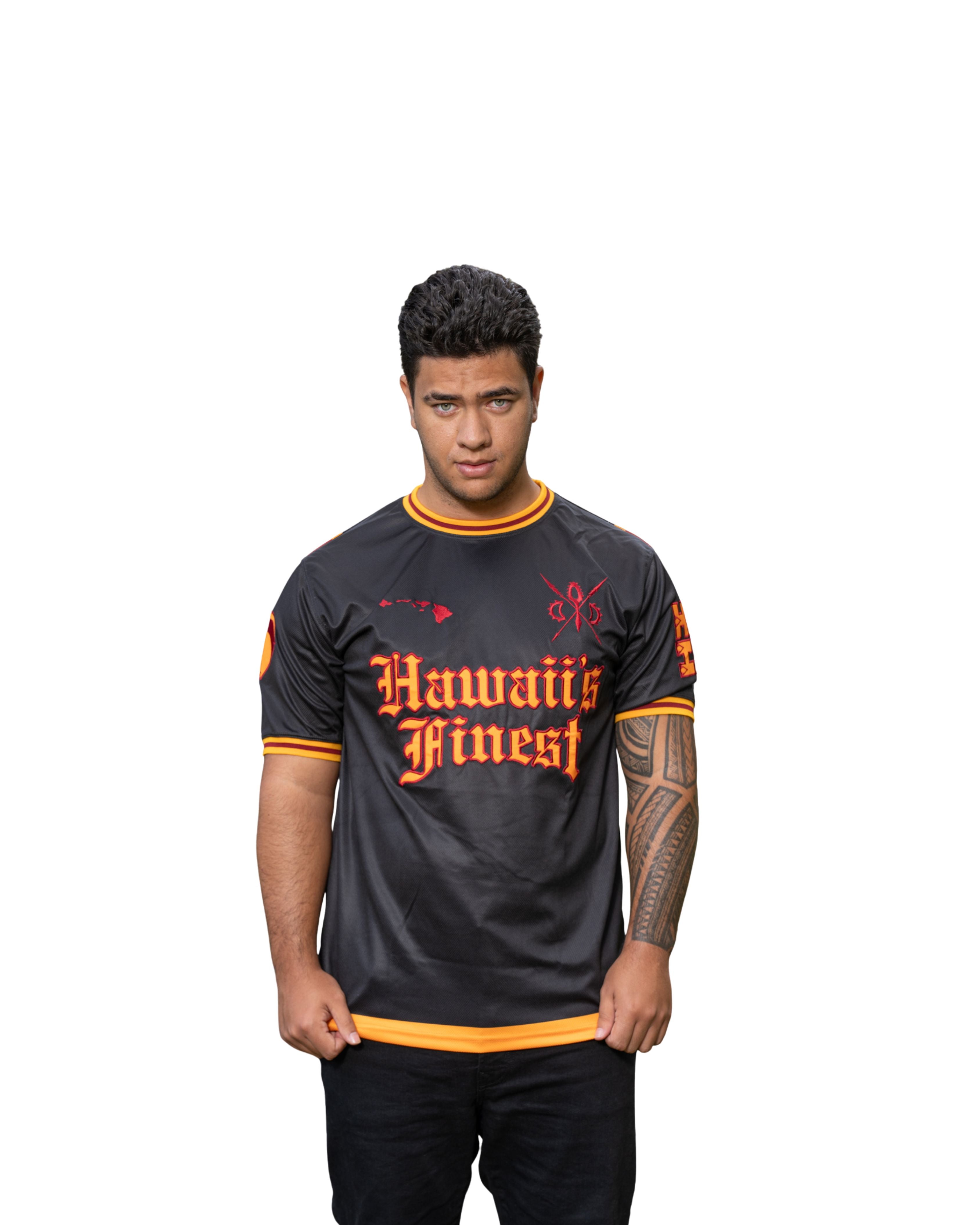 AHU ULA DEEP RED & ORANGE SOFTBALL JERSEY Jersey Hawaii's Finest X-SMALL 