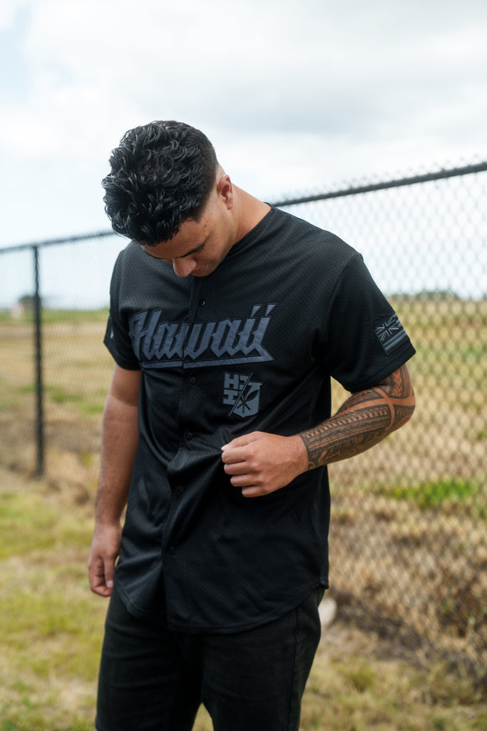 ALL BLACK HAWAII BASEBALL JERSEY Jersey Hawaii's Finest 