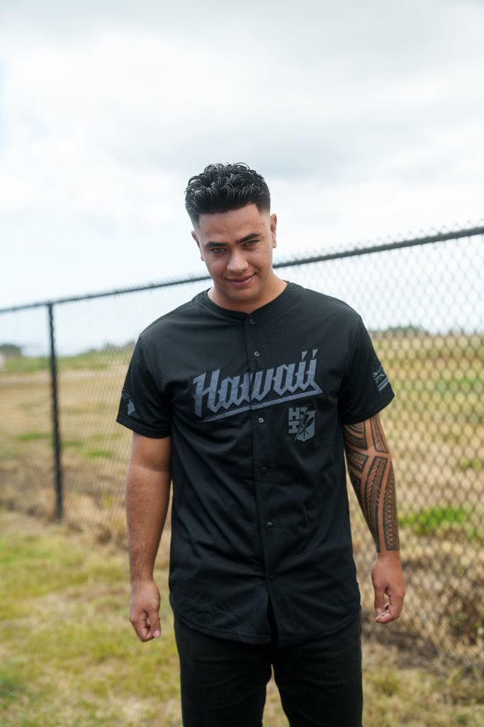 ALL BLACK HAWAII BASEBALL JERSEY Jersey Hawaii's Finest X-SMALL 