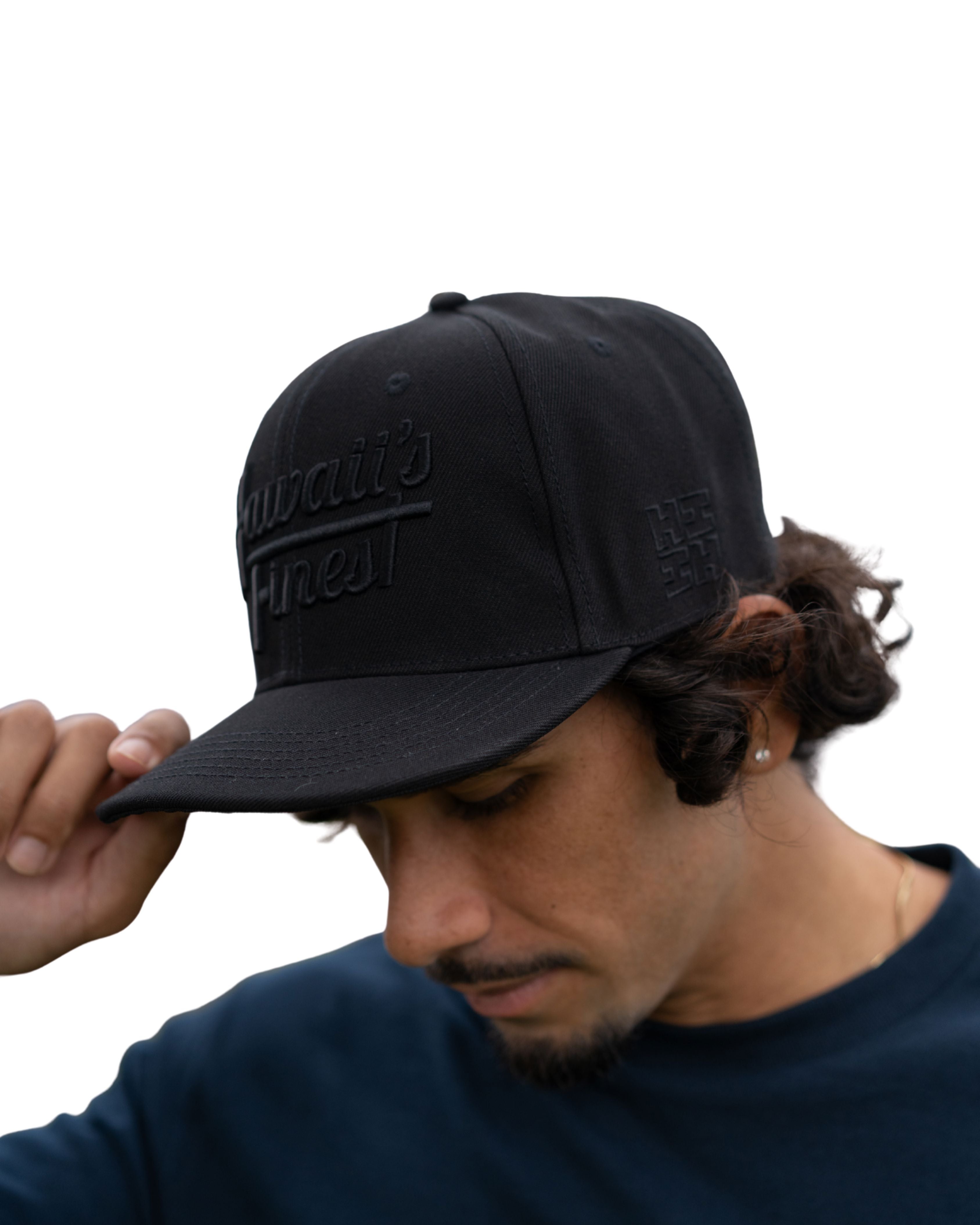 ALL BLACK SCRIPT HAT Hat Hawaii's Finest 