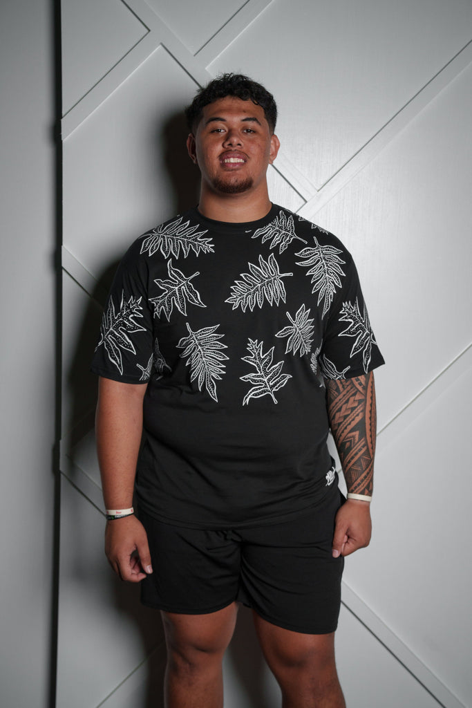ALOHA BLACK & WHITE LAUAE T-SHIRT Shirts Aloha Shirt Co. SMALL 