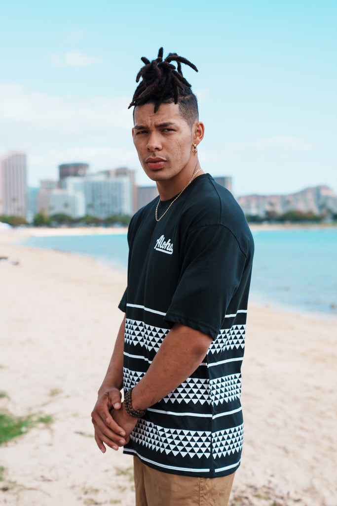 ALOHA BLACK & WHITE TRIANGLES T-SHIRT Shirts Aloha Shirt Co. 