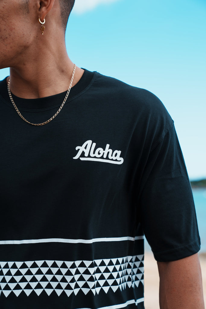ALOHA BLACK & WHITE TRIANGLES T-SHIRT Shirts Aloha Shirt Co. 
