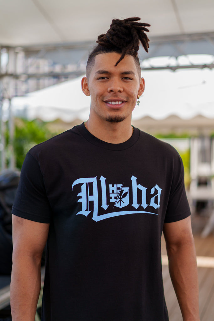 ALOHA BLUE T-SHIRT Shirts Hawaii's Finest MEDIUM 