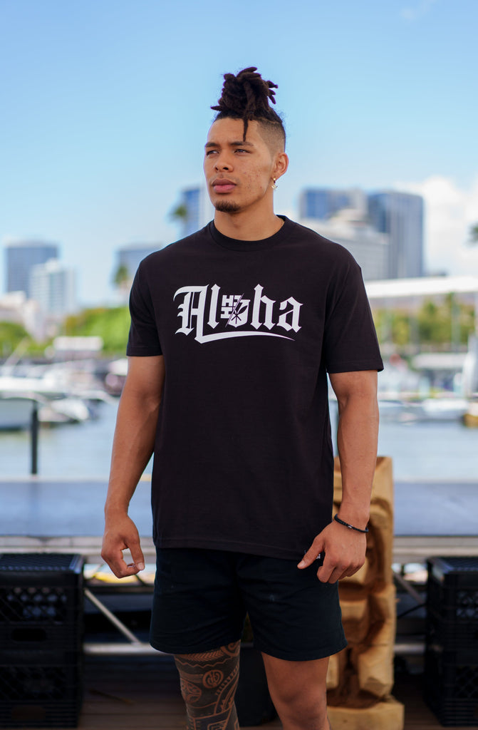 ALOHA BW T-SHIRT Shirts Hawaii's Finest MEDIUM 