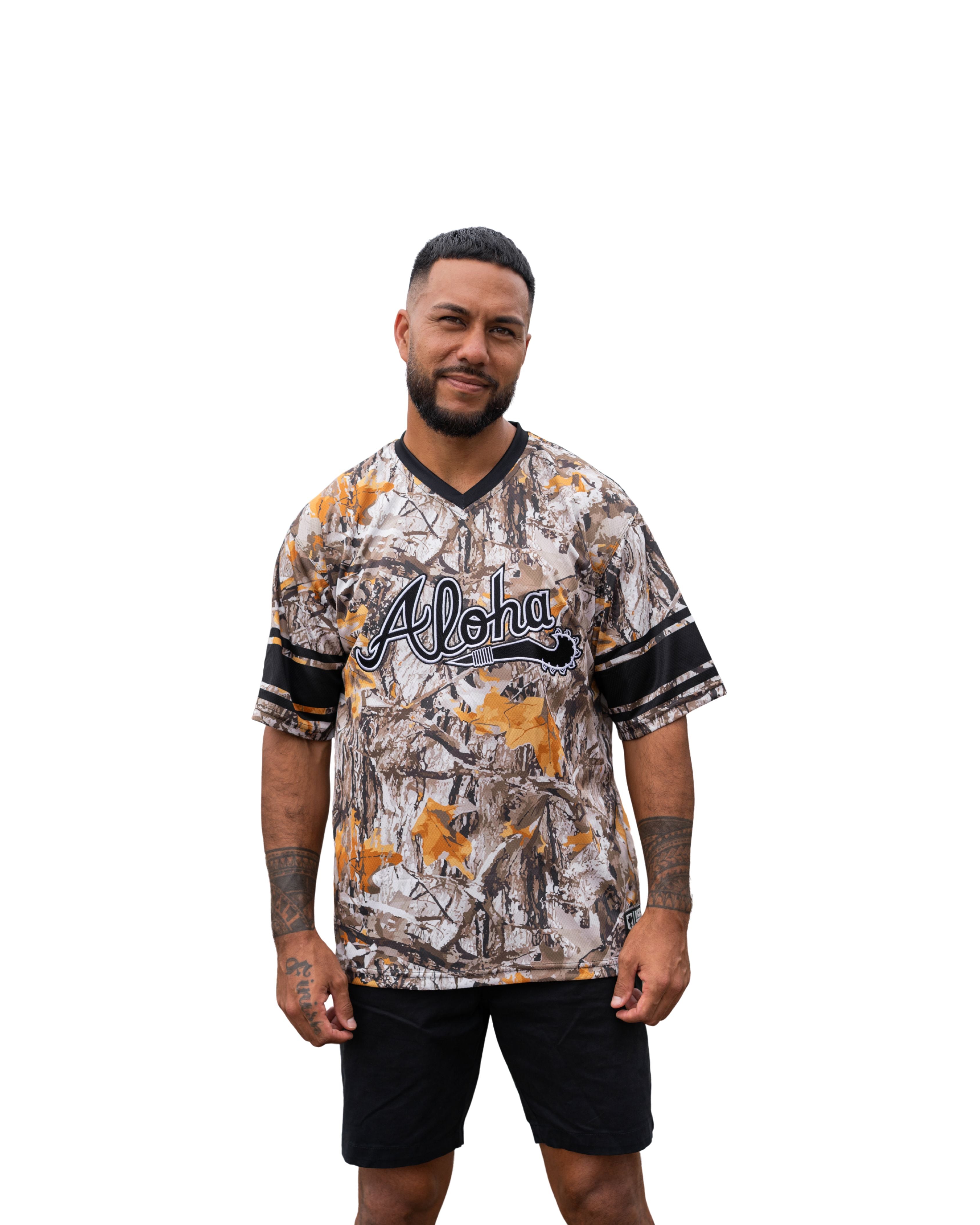 ALOHA CAMO SOFTBALL JERSEY Hawaii's Finest X-SMALL 