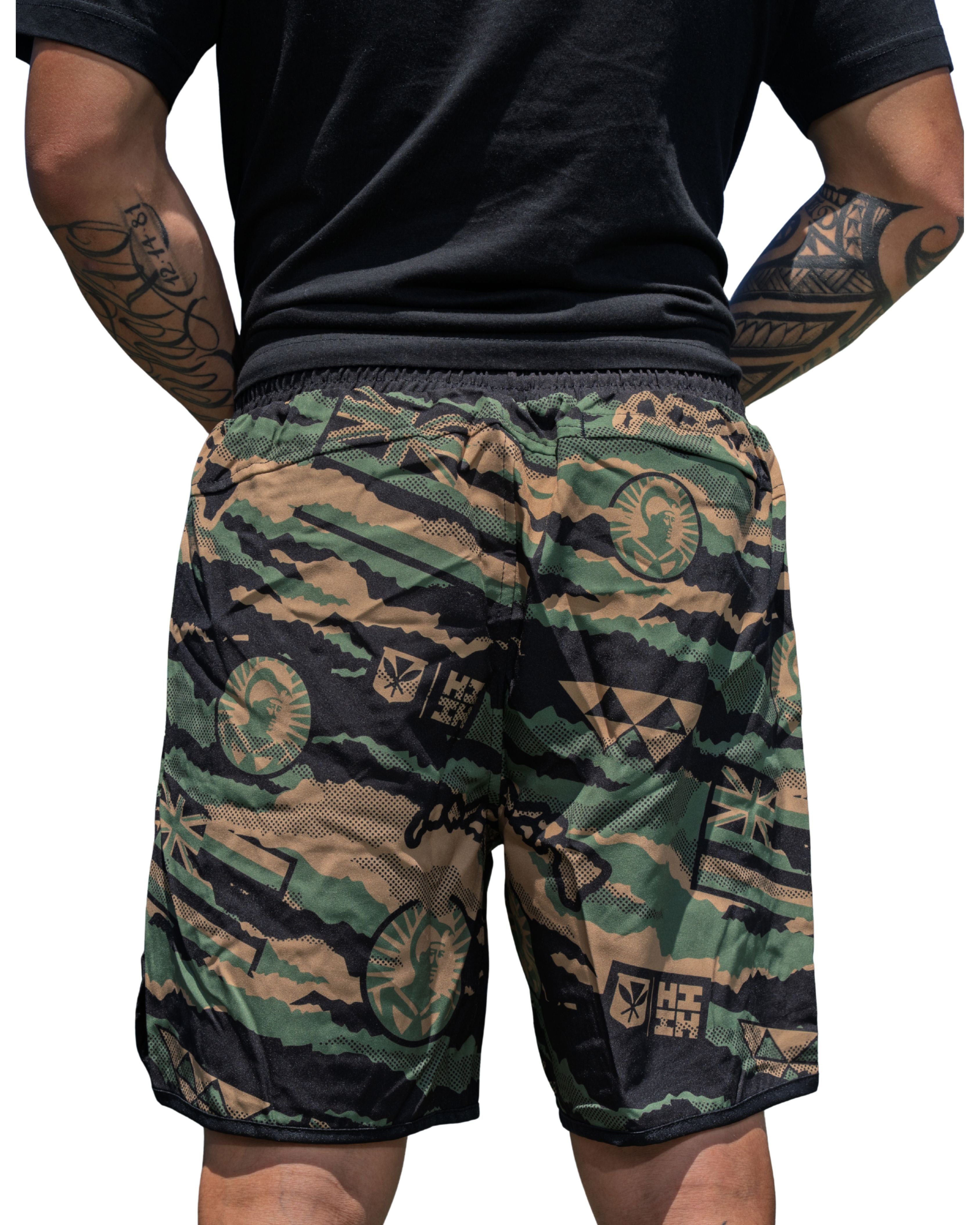 ALOHA FESTIVALS CAMO PERFORMANCE SHORTS Shorts Hawaii's Finest 