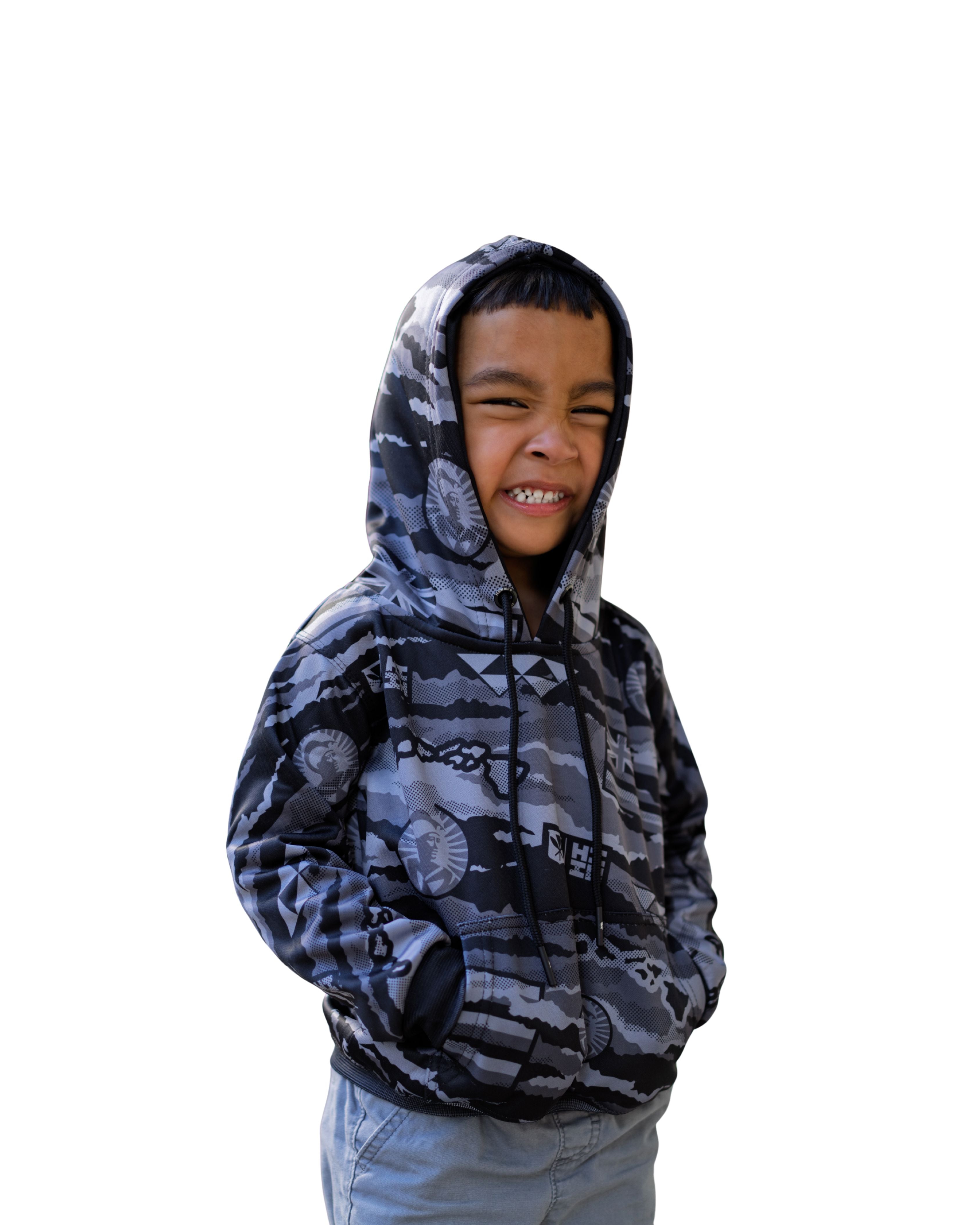 ALOHA FESTIVALS GRAY KEIKI HOODIE Shirts Hawaii's Finest XX-SMALL 
