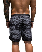ALOHA FESTIVALS GRAY PERFORMANCE SHORTS Shorts Hawaii's Finest 