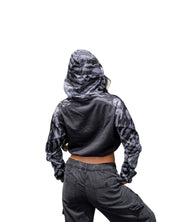 ALOHA FESTIVALS GRAY WOMEN'S CROP HOODIE Jacket Hawaii's Finest 