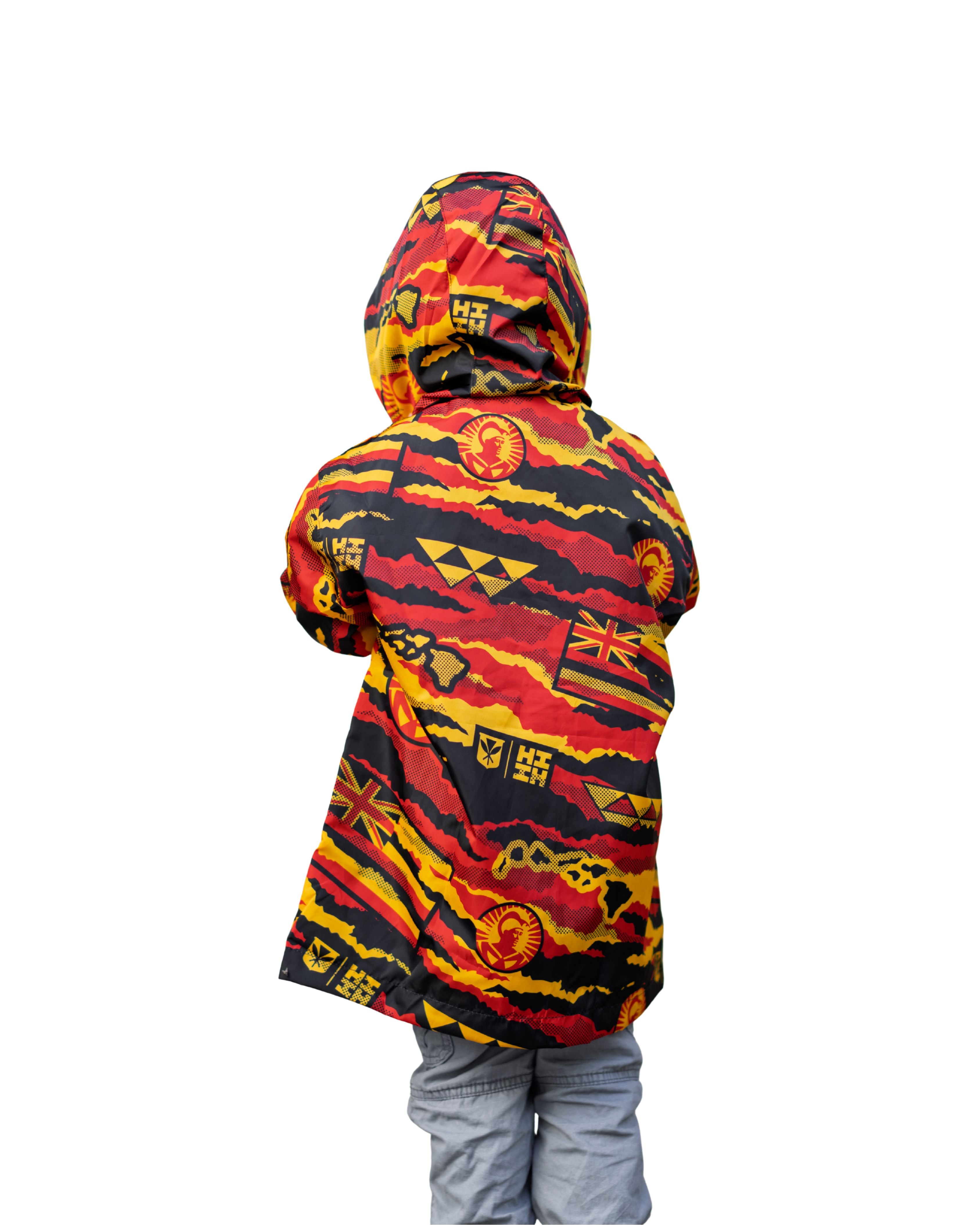 ALOHA FESTIVALS RED & YELLOW KEIKI WINDBREAKER Shirts Hawaii's Finest 